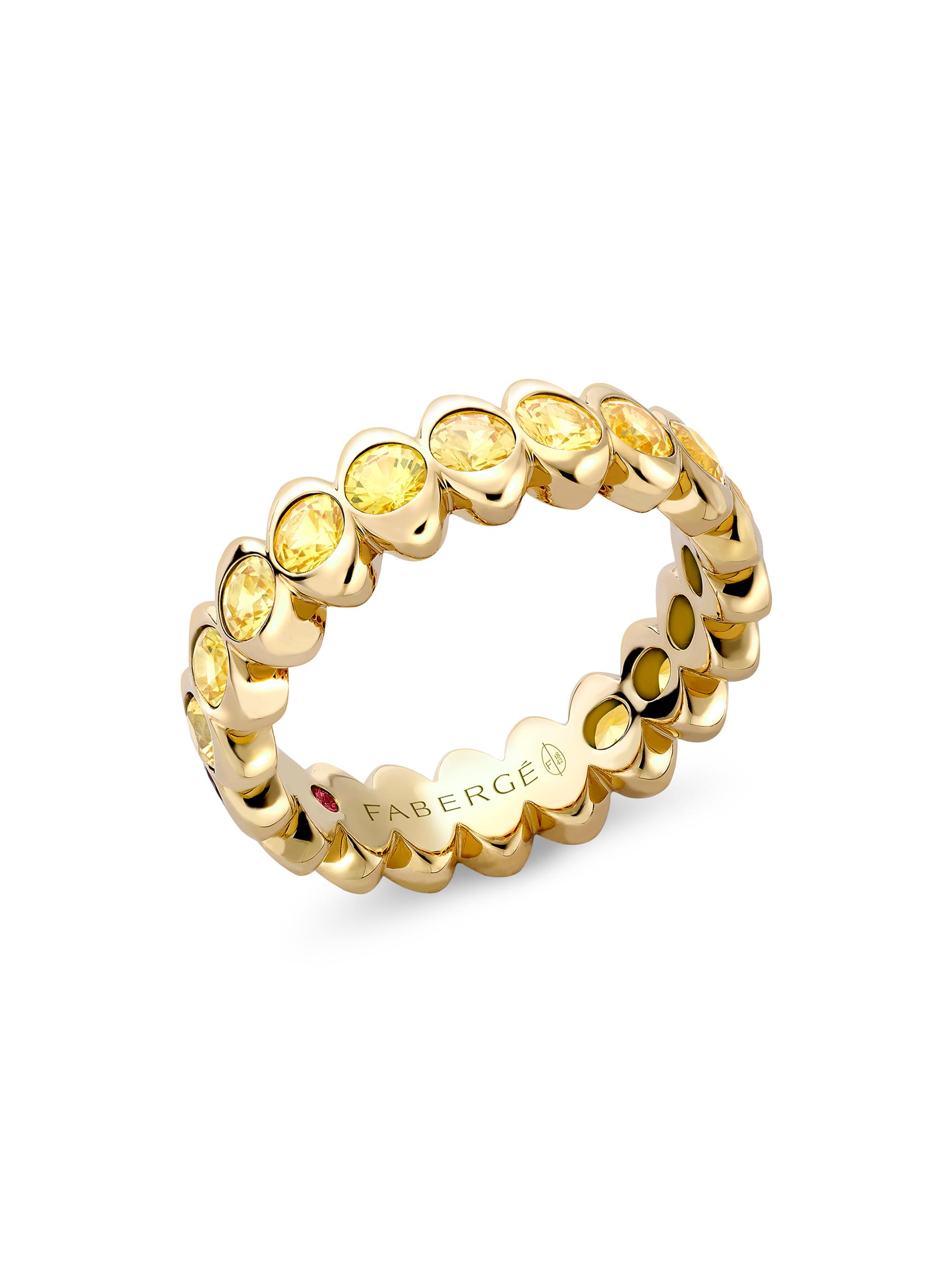 Fabergé Women's Colours of Love Cosmic Curve Yellow Gold Yellow Sapphire Eternity Ring - Yellow