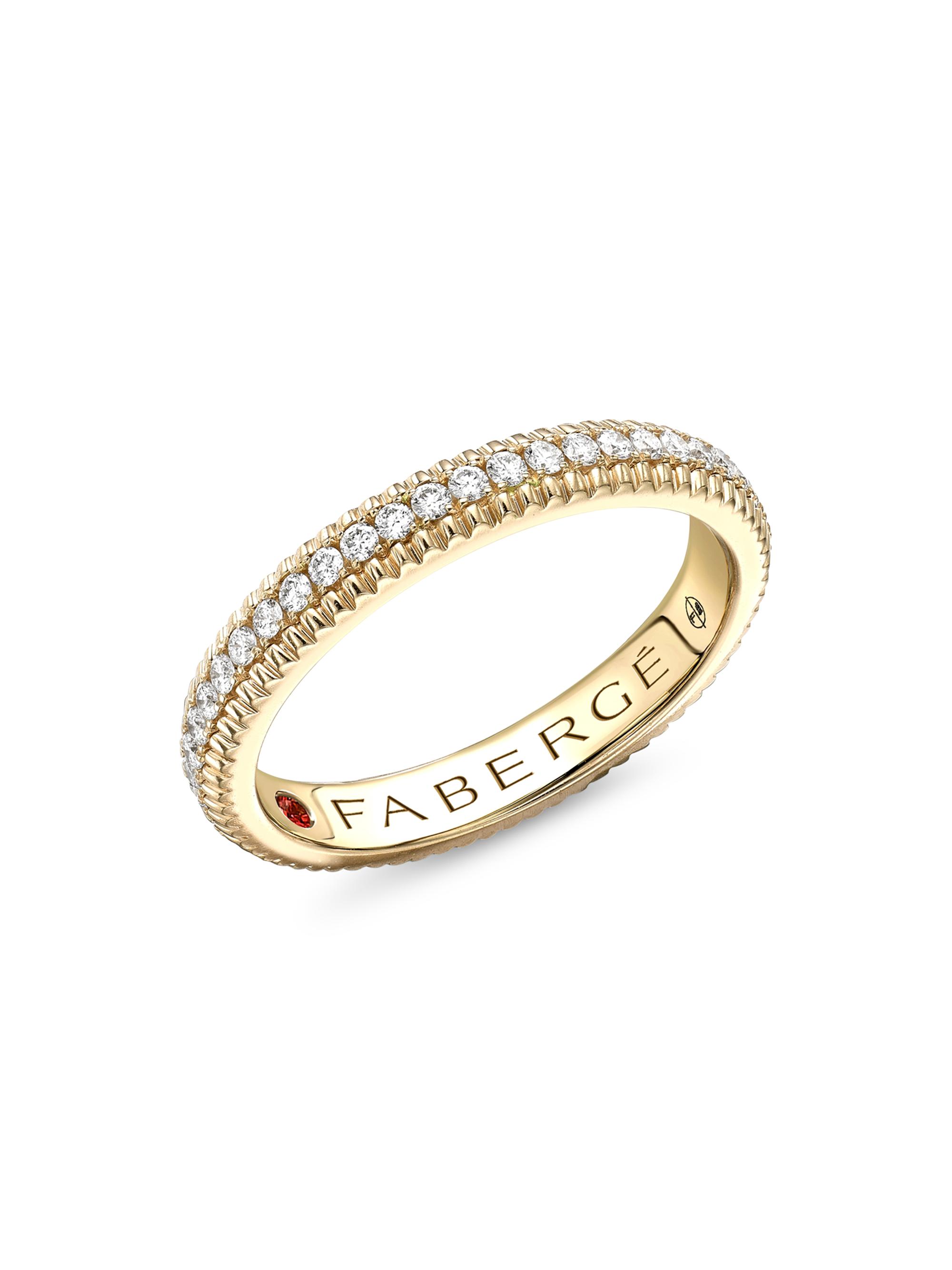 Fabergé Women's Colours of Love Yellow Gold Diamond Fluted Eternity Ring - Yellow Gold