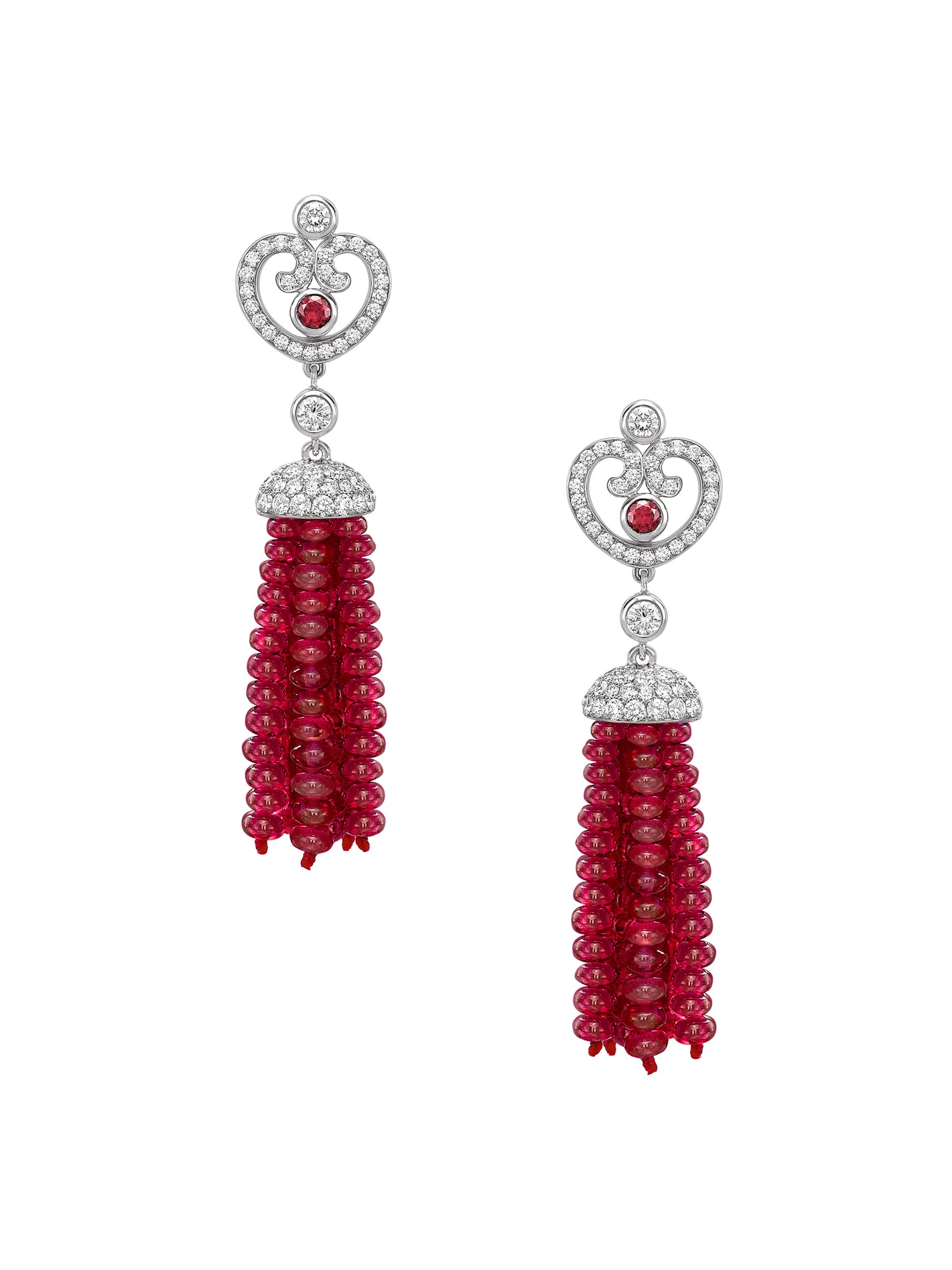 Fabergé Women's Imperial Impératrice White Gold & Ruby Tassel Earrings - Red