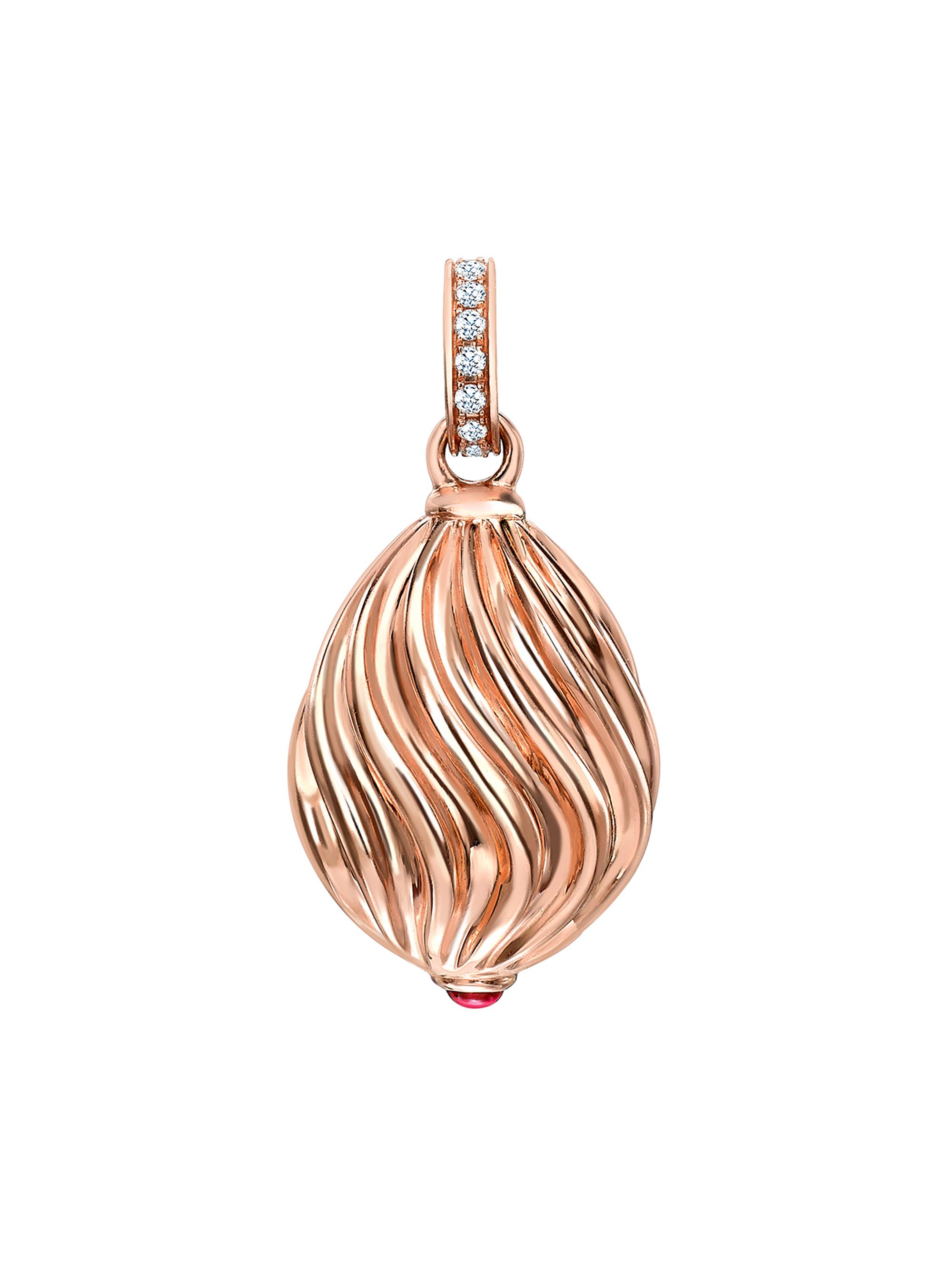 Fabergé Women's Heritage Rose Gold Diamond & Pink Sapphire Sunburst Egg Charm - Rose Gold