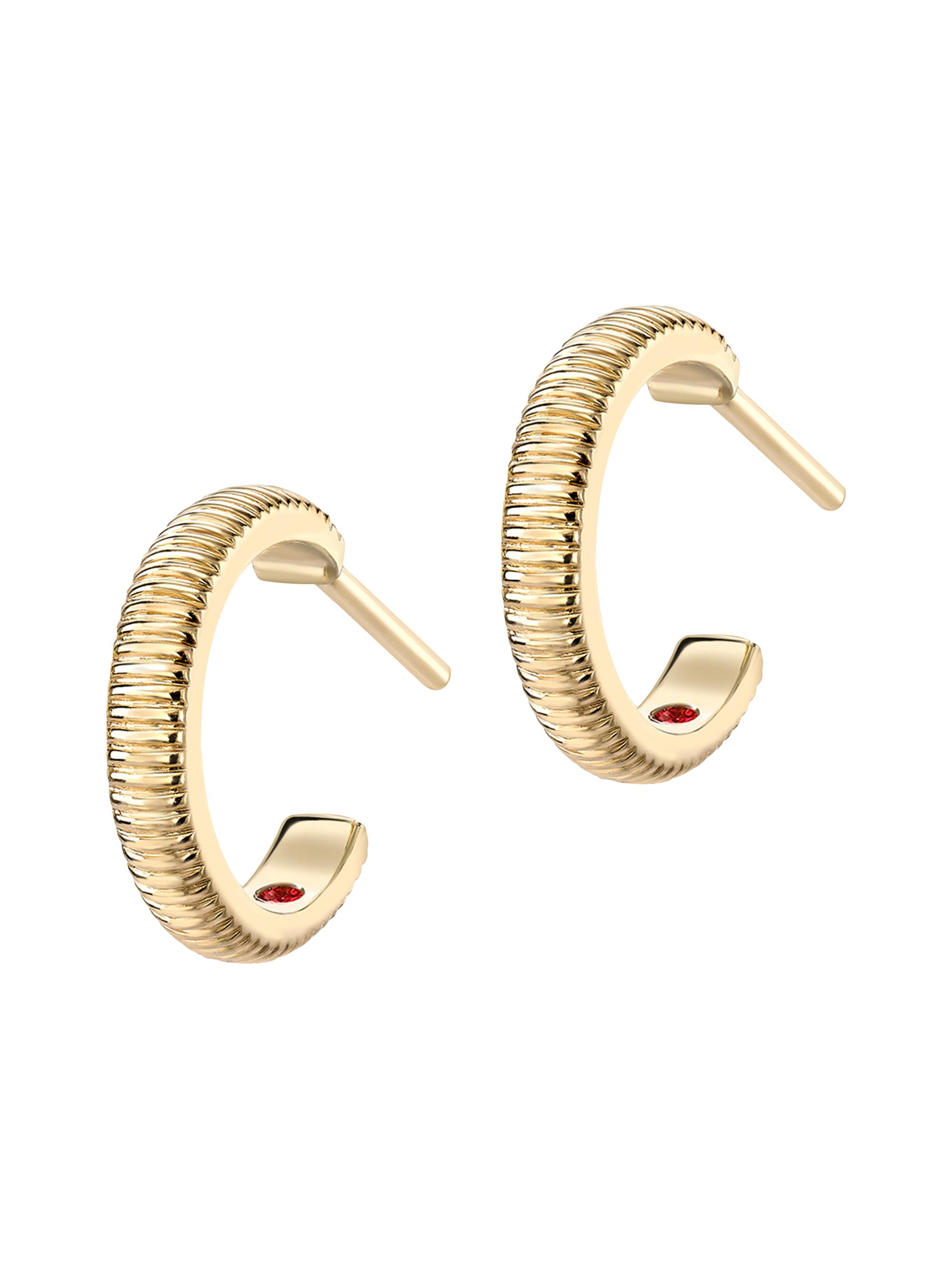 Fabergé Women's Colors of Love Yellow Gold Fluted Hoop Earrings - Yellow Gold