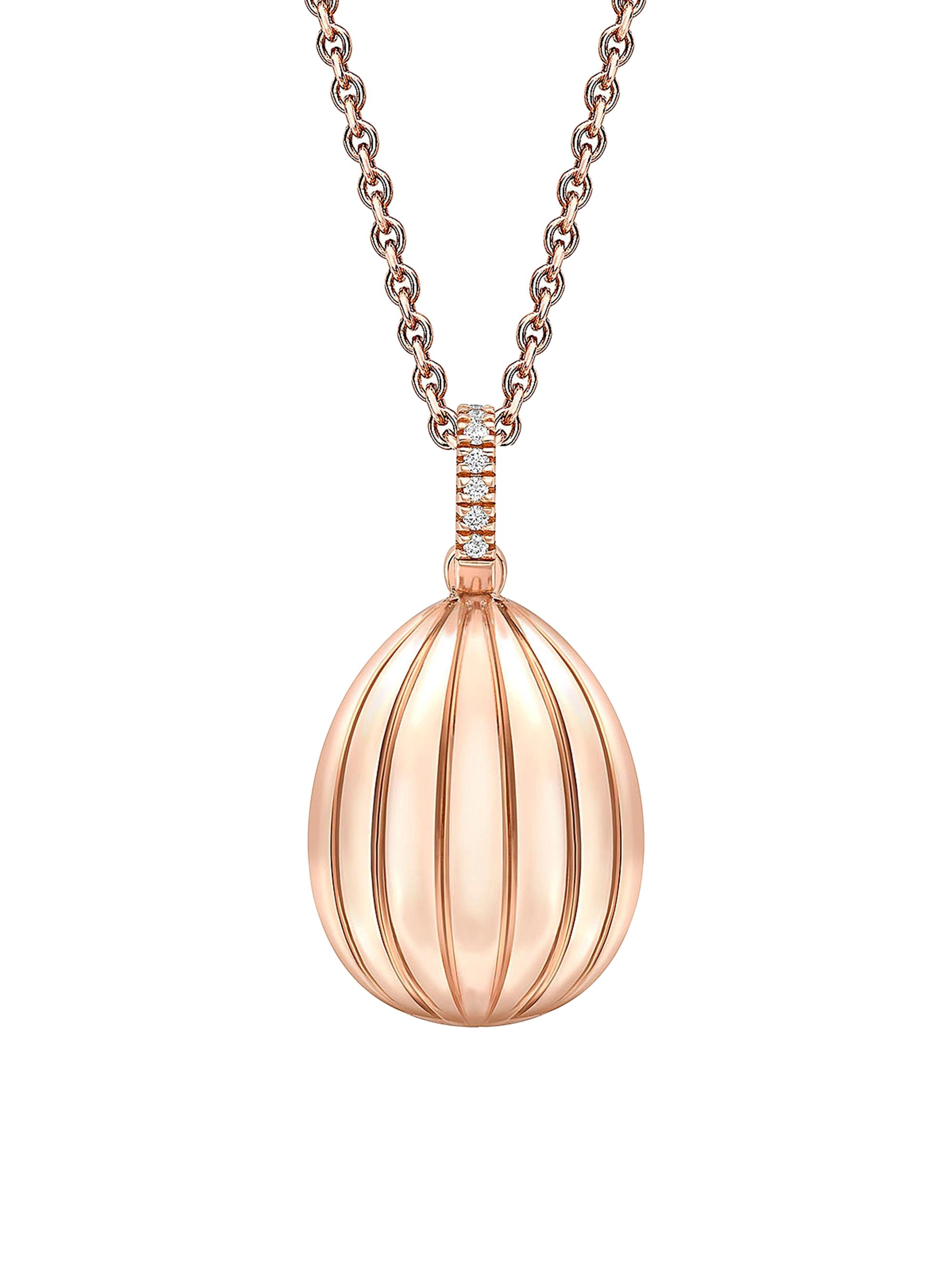 Fabergé Women's Colors of Love Rose Gold Diamond and Ruby'180'Egg Pendant - Rose Gold