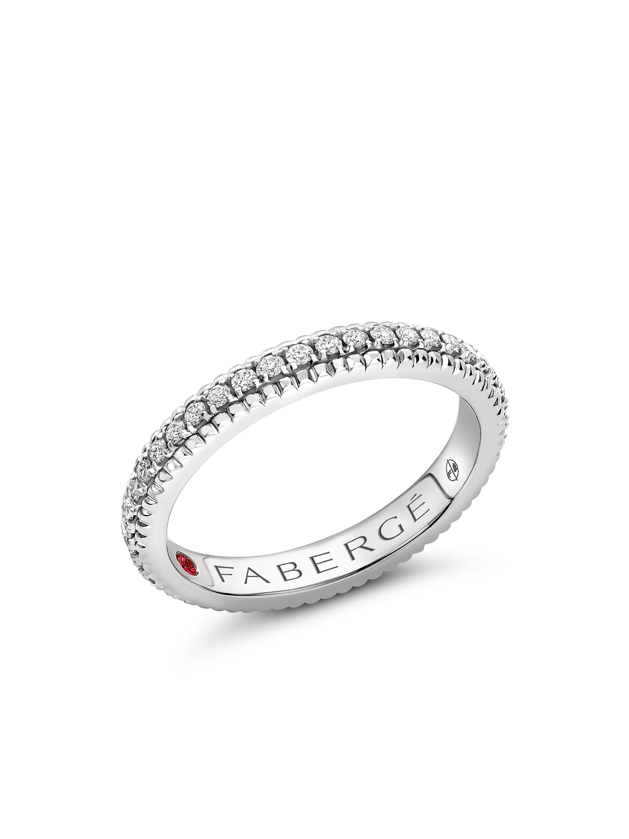 Fabergé Women's Colors of Love White Gold Diamond Fluted Eternity Ring - White