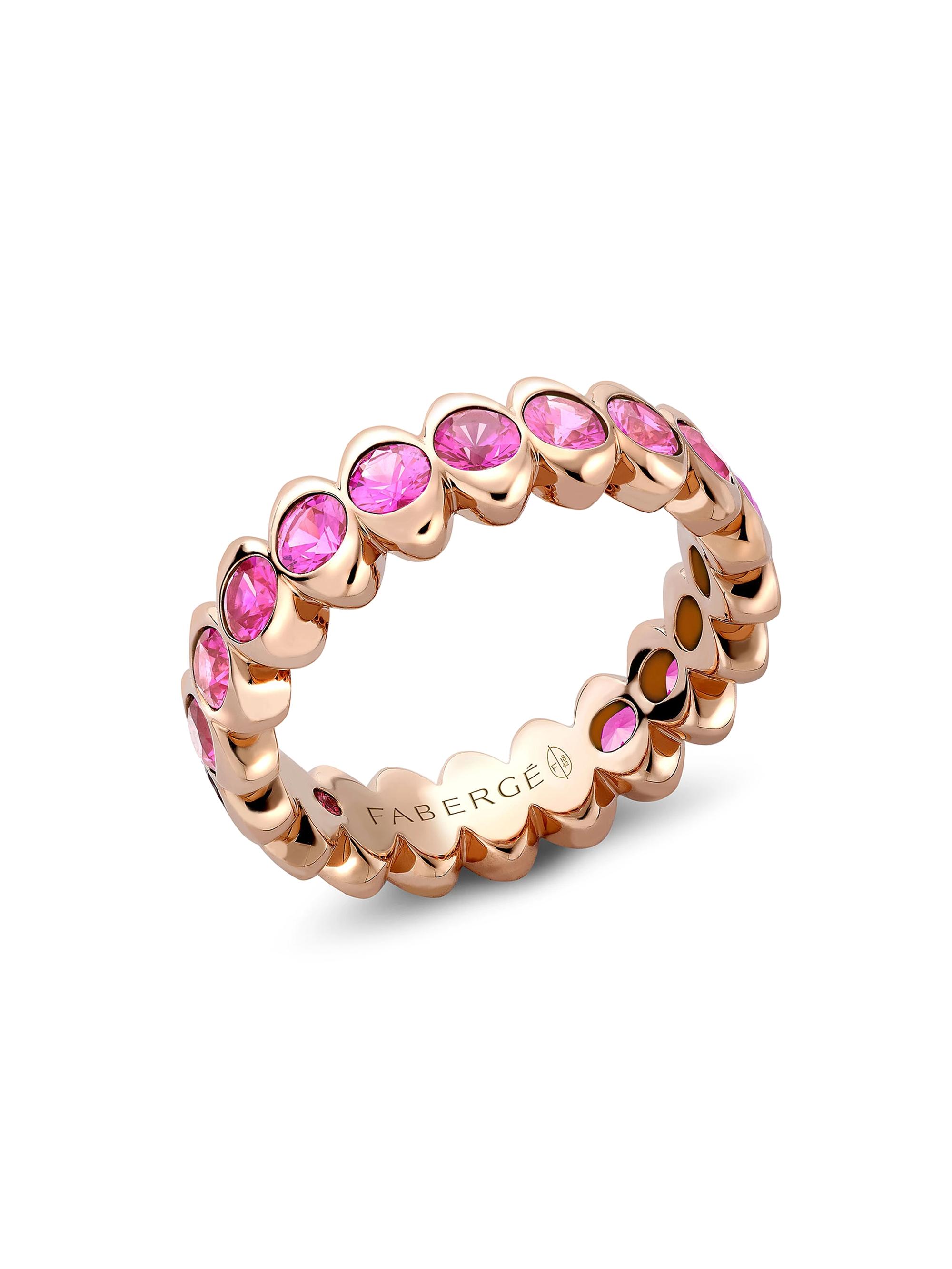 Colors of Love Cosmic Curve Rose Gold Pink Sapphire Eternity Ring