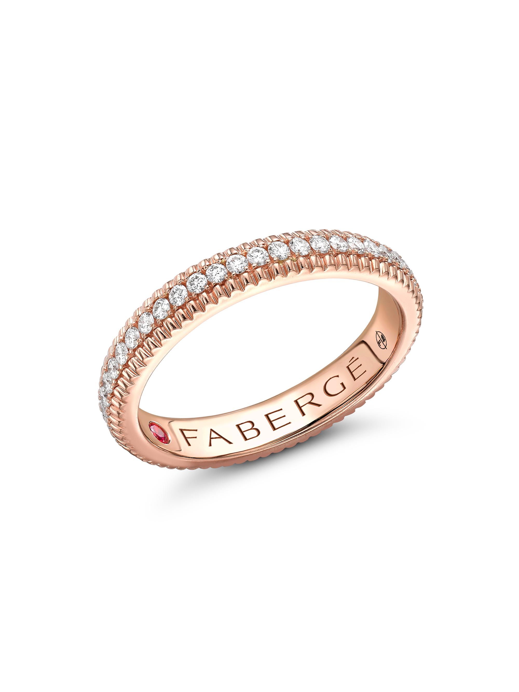 Fabergé Women's Colours of Love Rose Gold Diamond Fluted Eternity Ring - Rose Gold