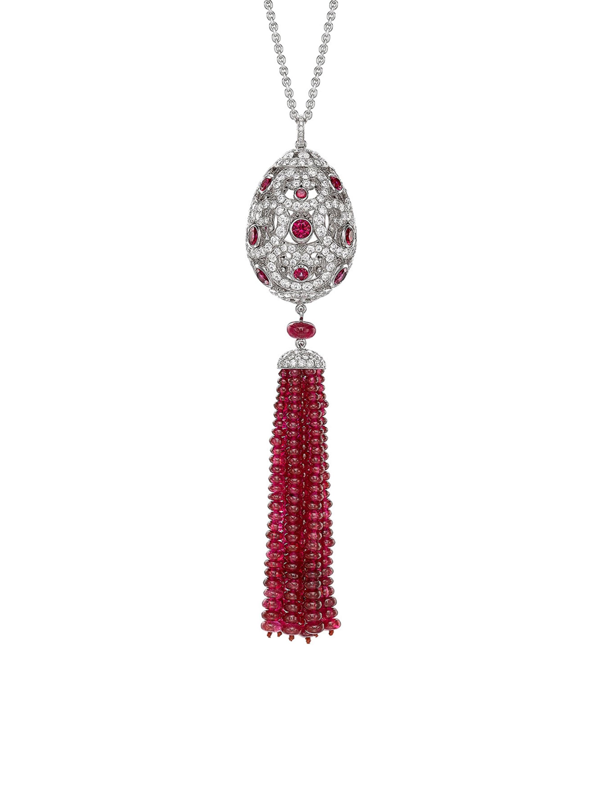 Fabergé Women's Imperial Impératrice White Gold & Ruby Tassel Pendant - Red