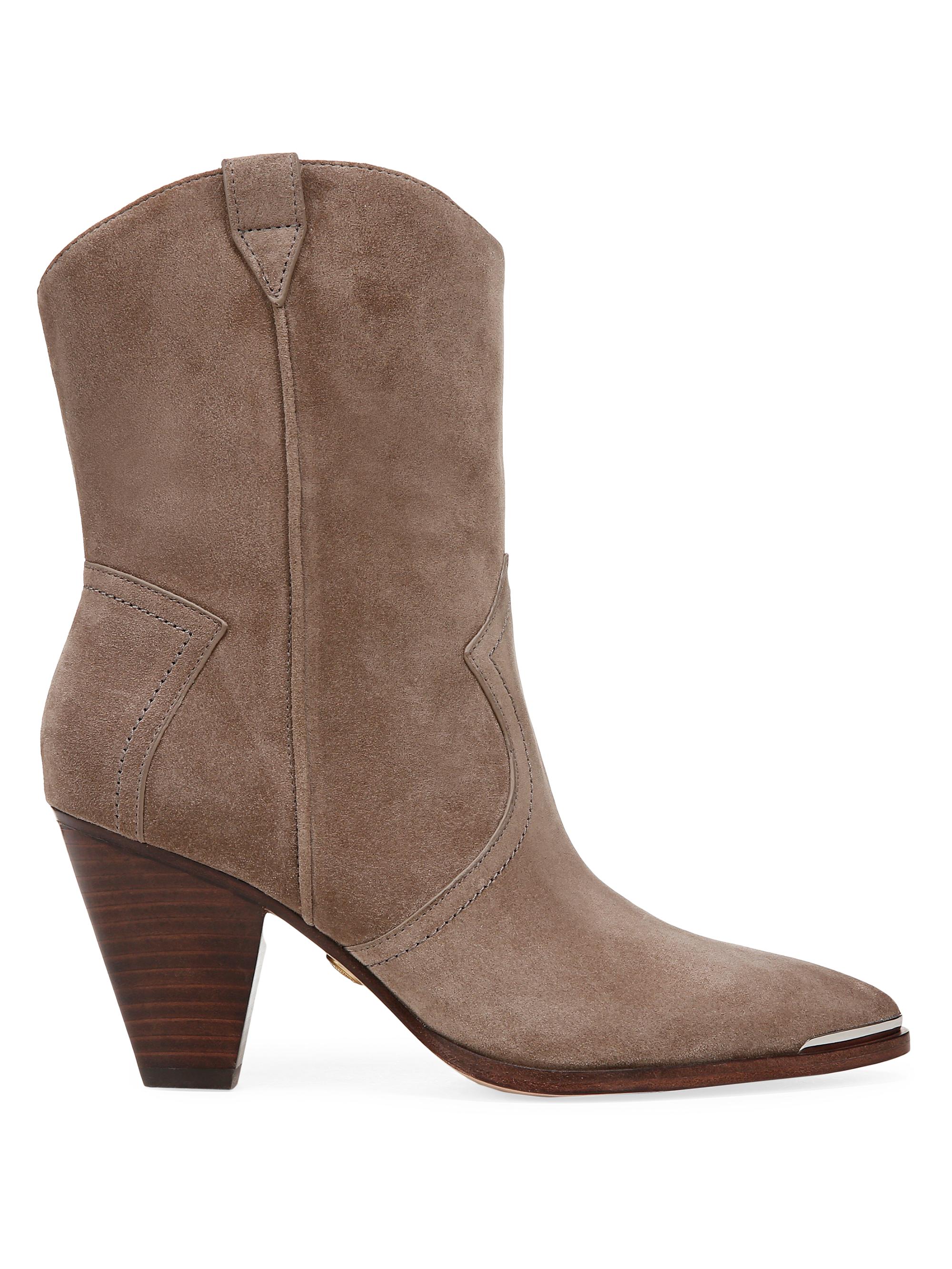 Veronica Beard Women's Cody Suede Western Boots - Taupe
