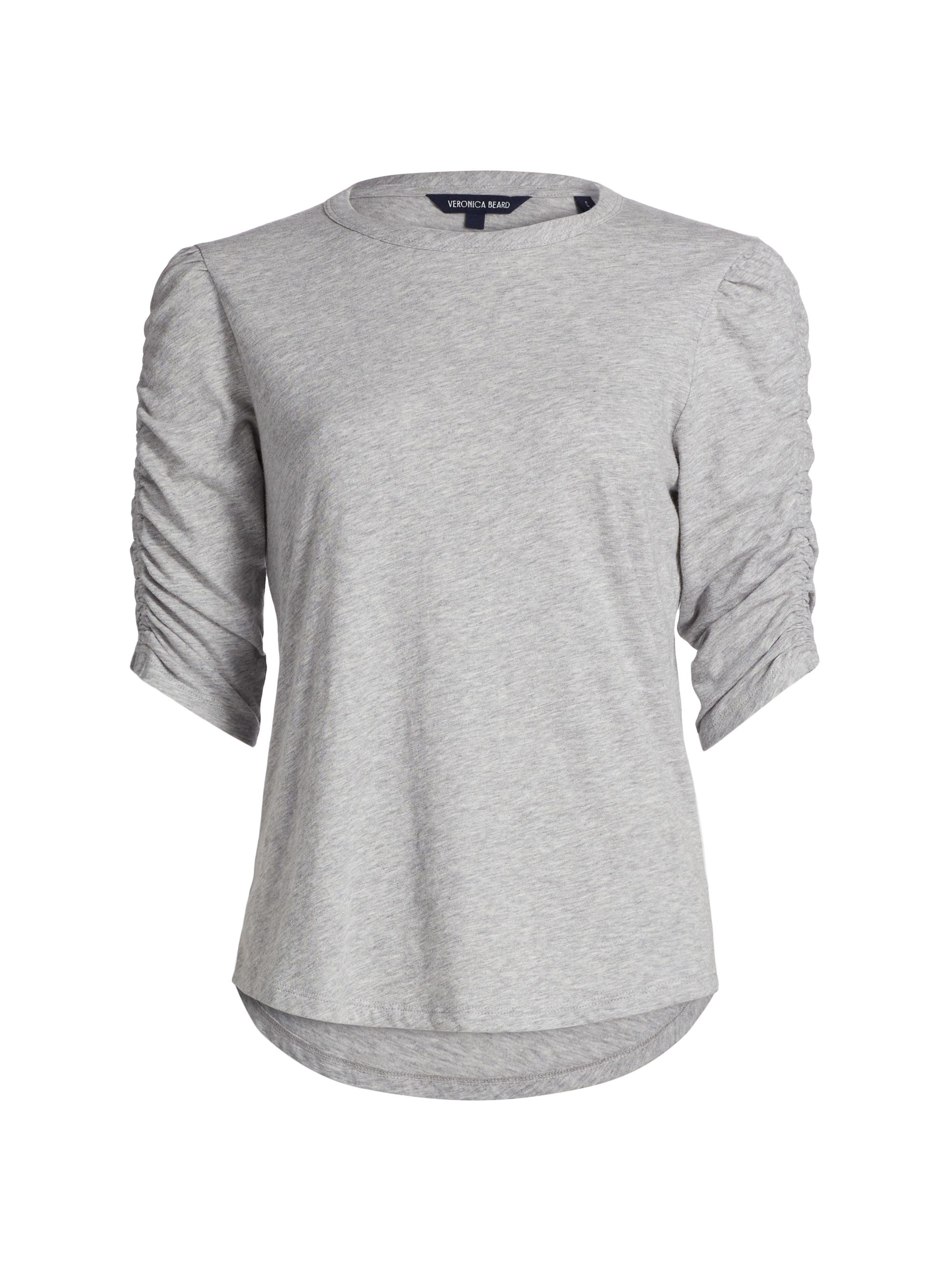 Veronica Beard Women's Waldorf Ruched Cotton T-Shirt - Heather Grey