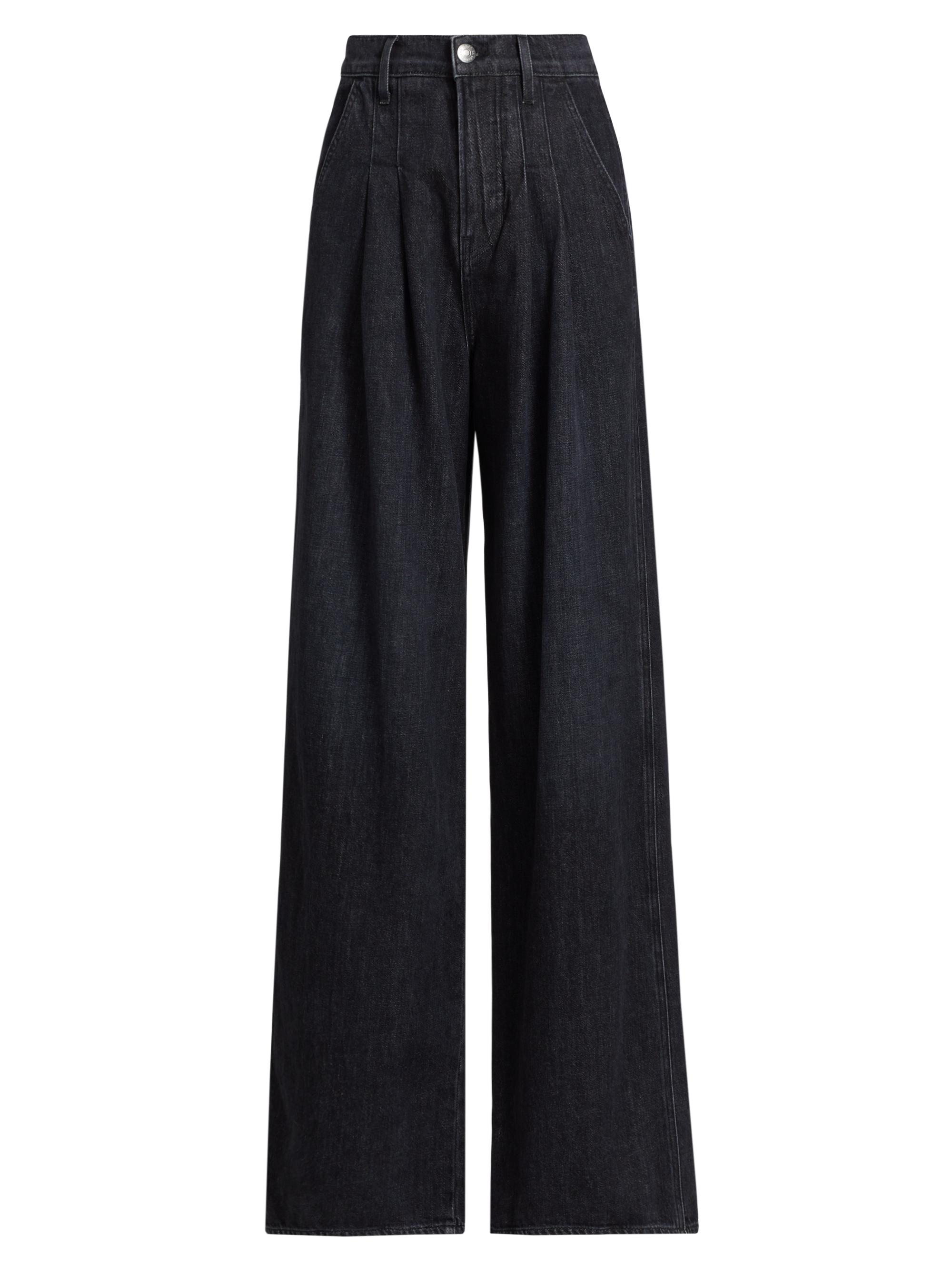 Veronica Beard Women's Mia Cotton Wide-Leg Pants - Washed Onyx