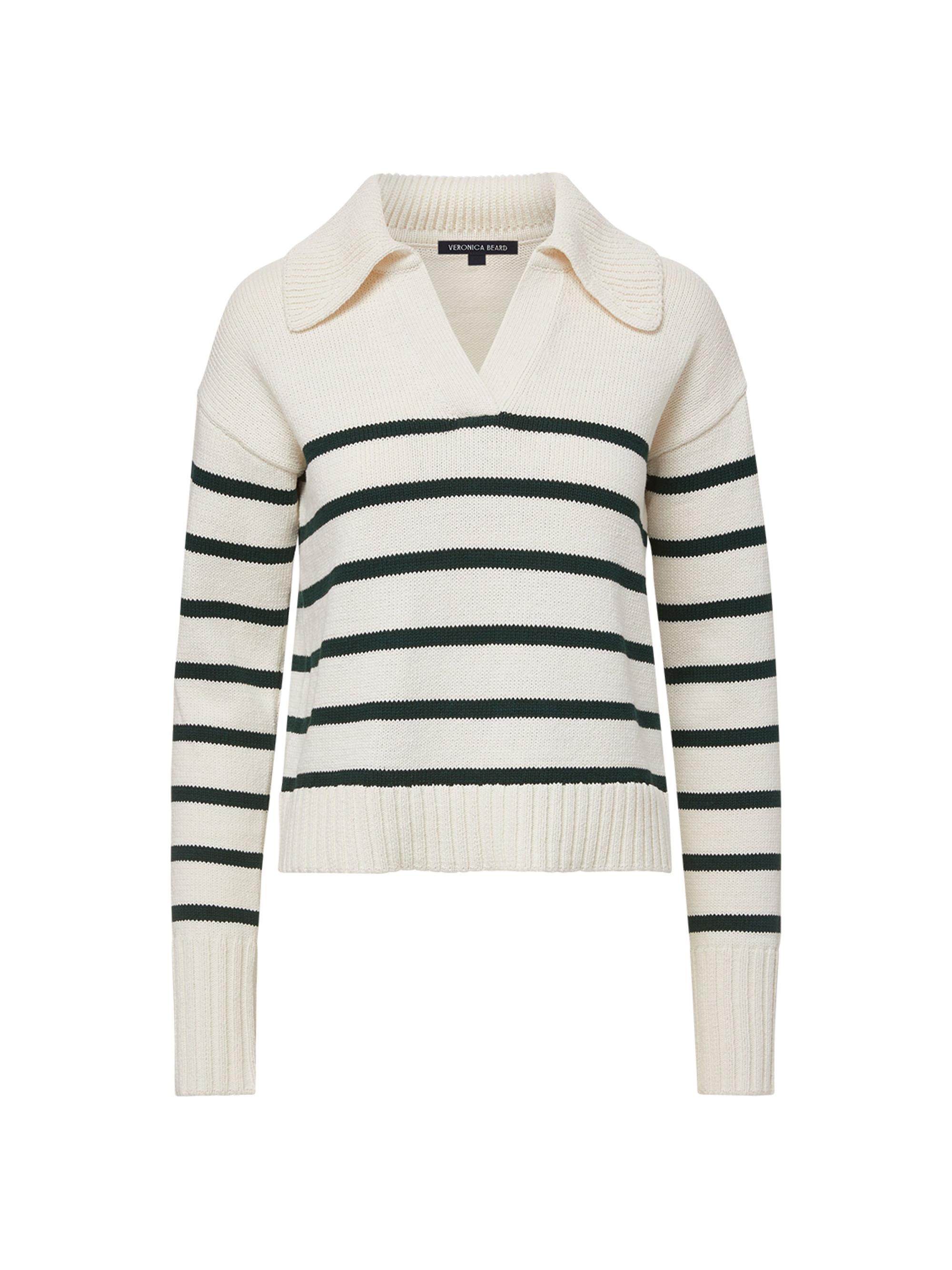 Veronica Beard Women's Jovie Striped Pullover Sweater -  Pine