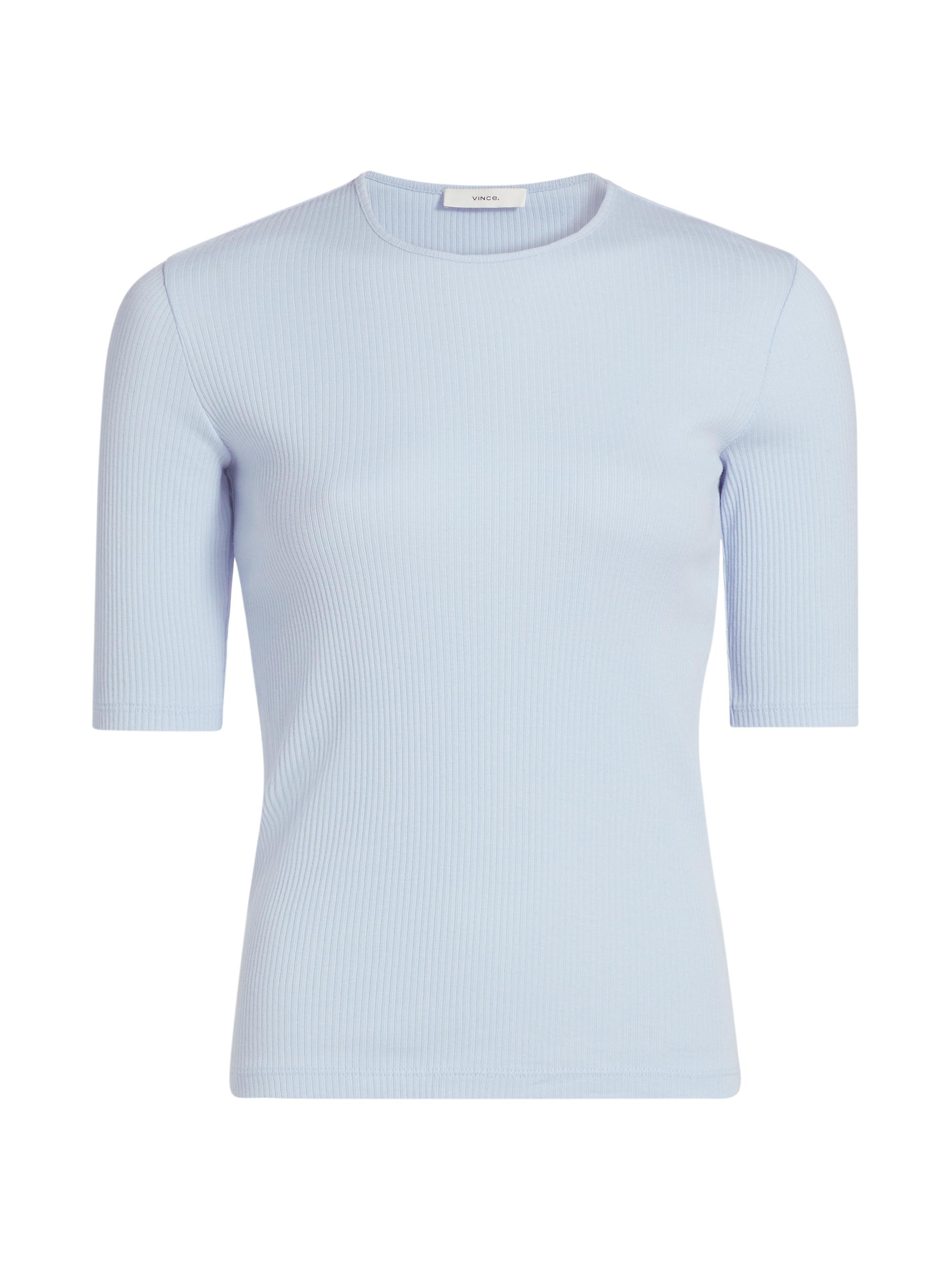 Vince Women's Cotton Knit T-Shirt - Porcelain Blue