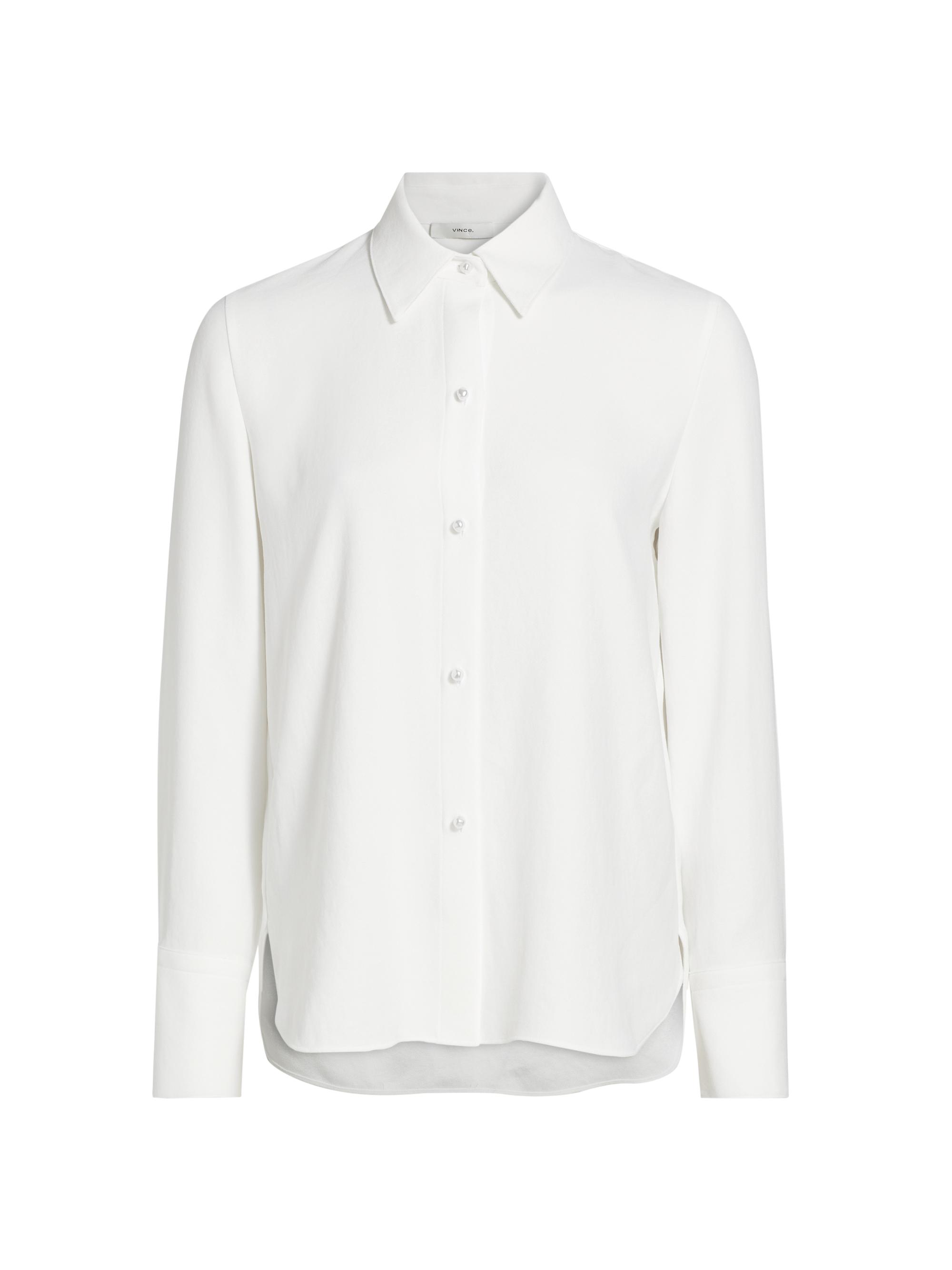 Vince Women's Silk Long-Sleeve Shirt - Off White