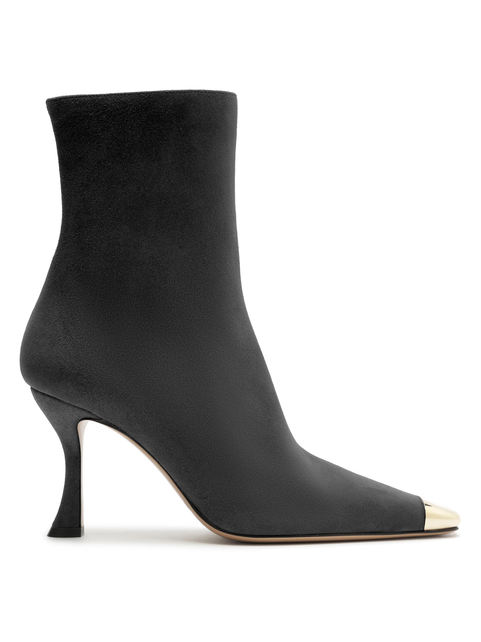 Alexandre Birman Women's Olivia Suede Curved-Heel Boots - Black