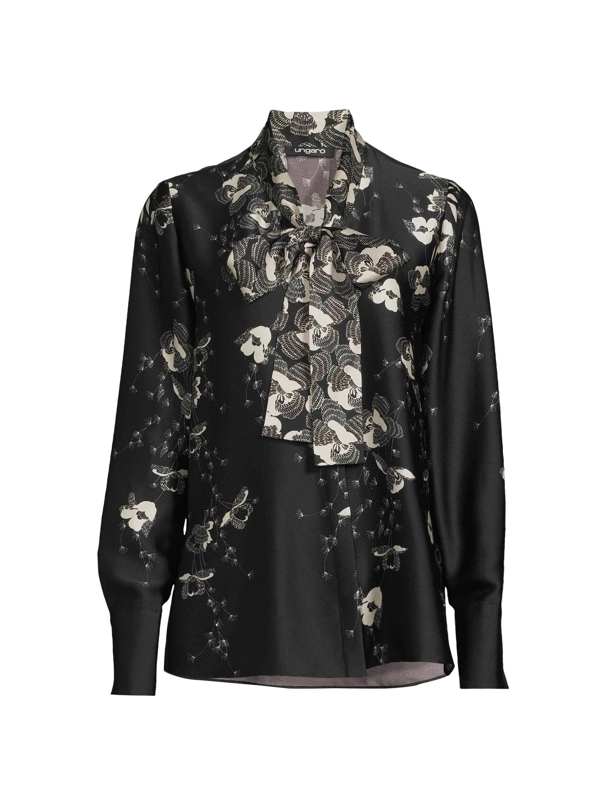 Ungaro Women's Knoxie Floral Tieneck Blouse - Black Multi