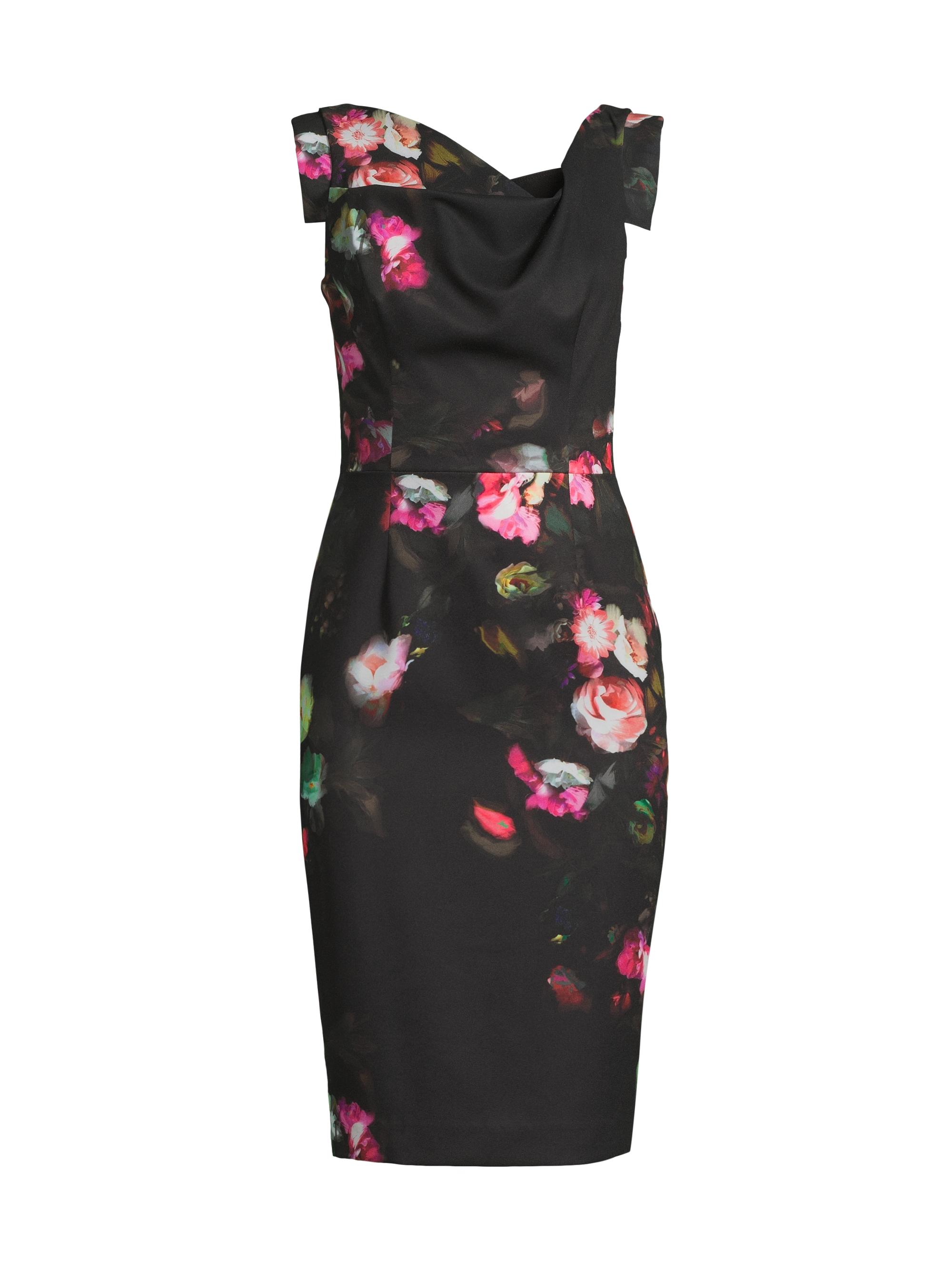 Black Halo Women's Jackie O Floral Draped Midi-Dress - Dusky Corsage