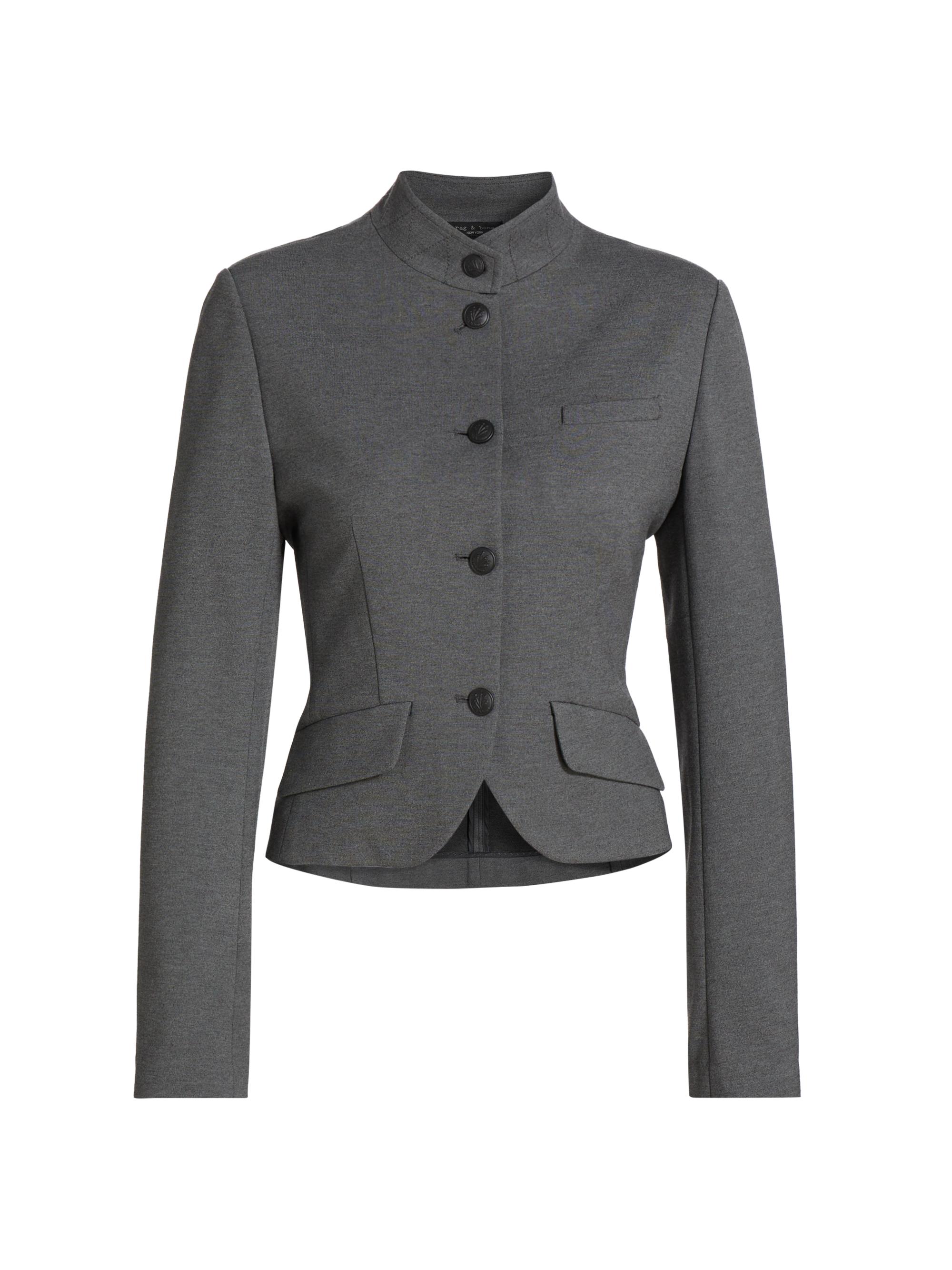 rag & bone Women's Slade Cropped Ponte Blazer - Charcoal