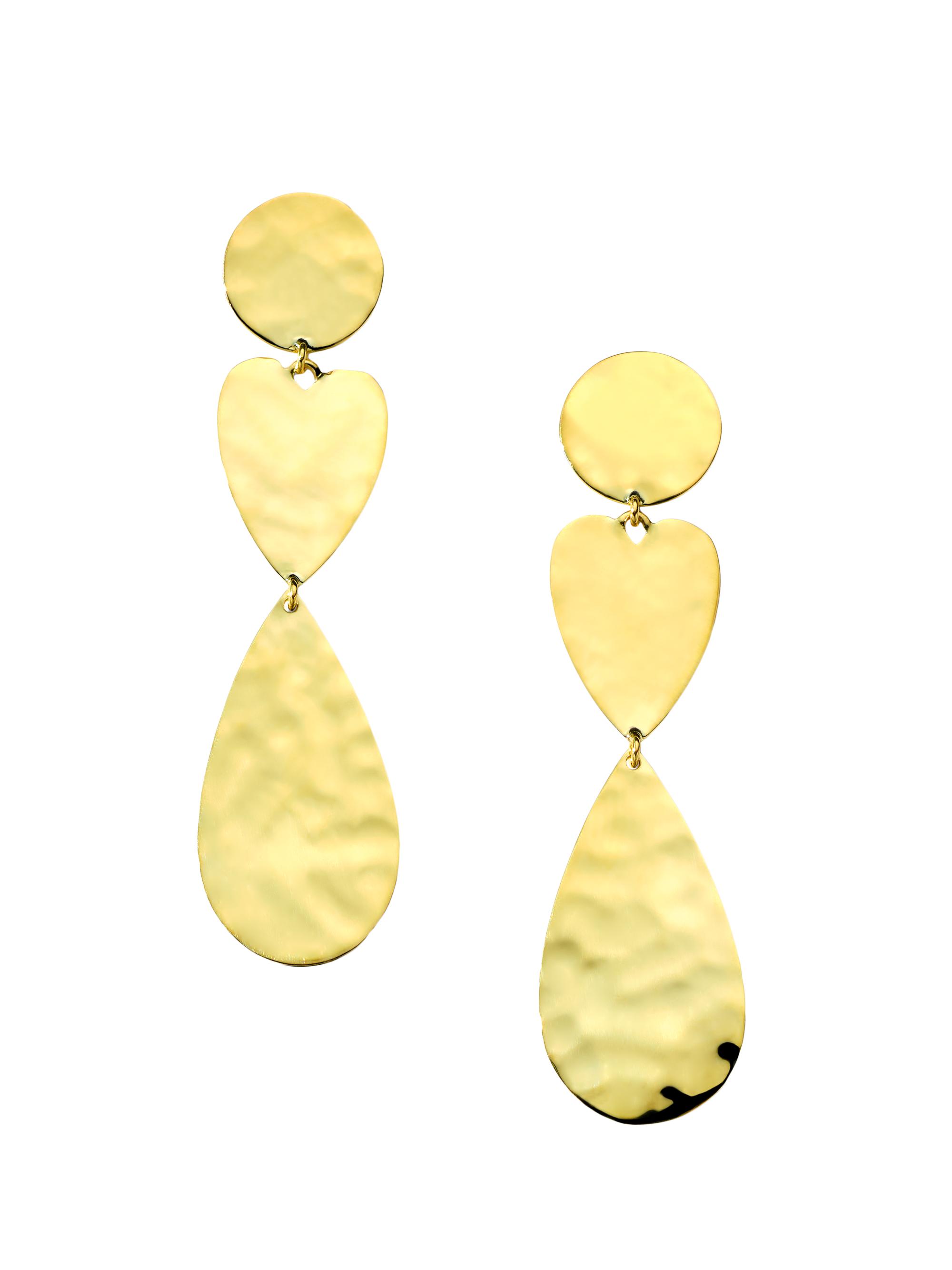 Ippolita Women's Classico Crinkle 18K Yellow Gold  Mixed-Shape Triple-Drop Earrings - Gold
