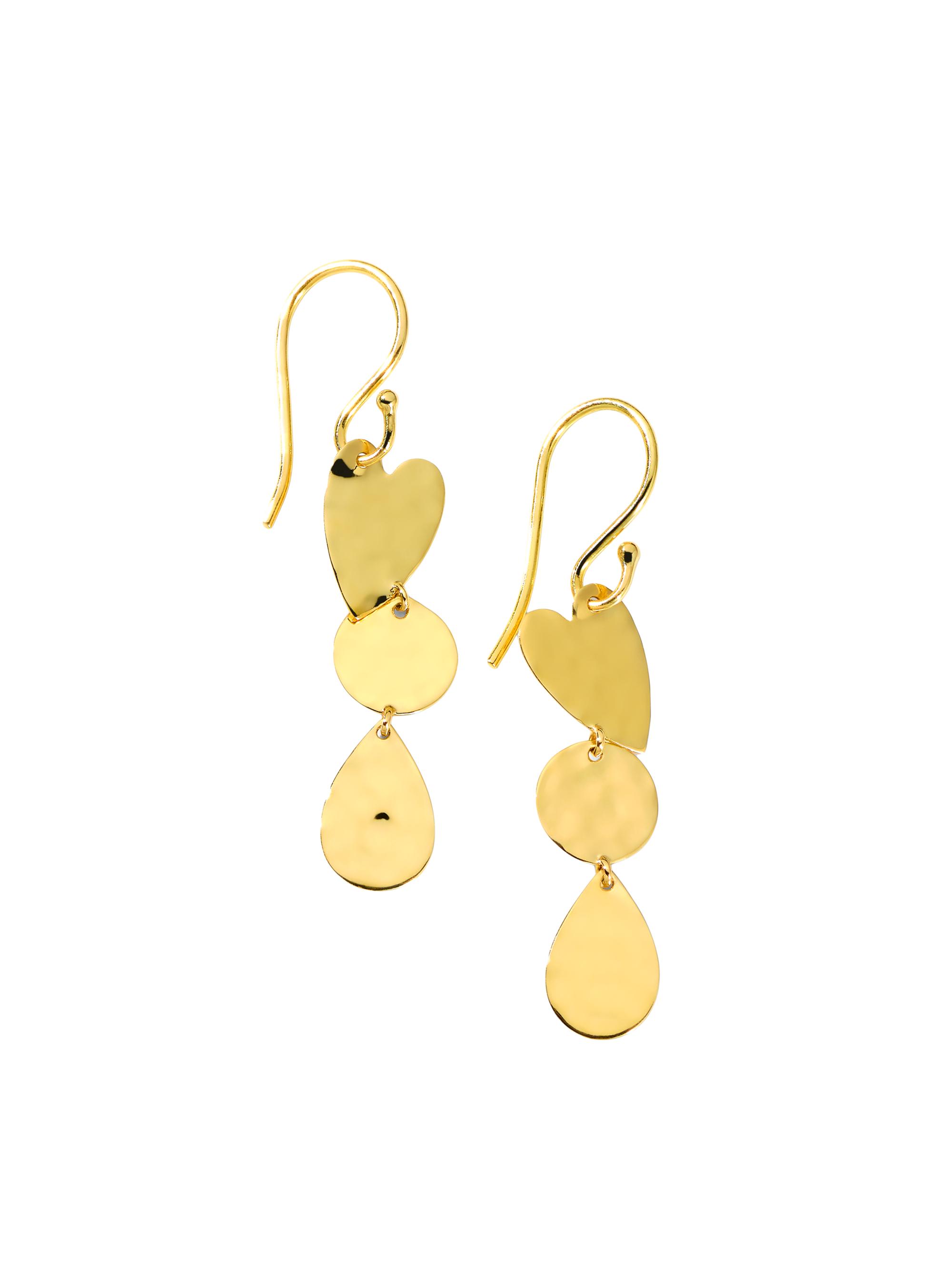 Ippolita Women's Classico Crinkle 18K Yellow Gold Mixed-Shape Triple-Drop Earrings - Gold