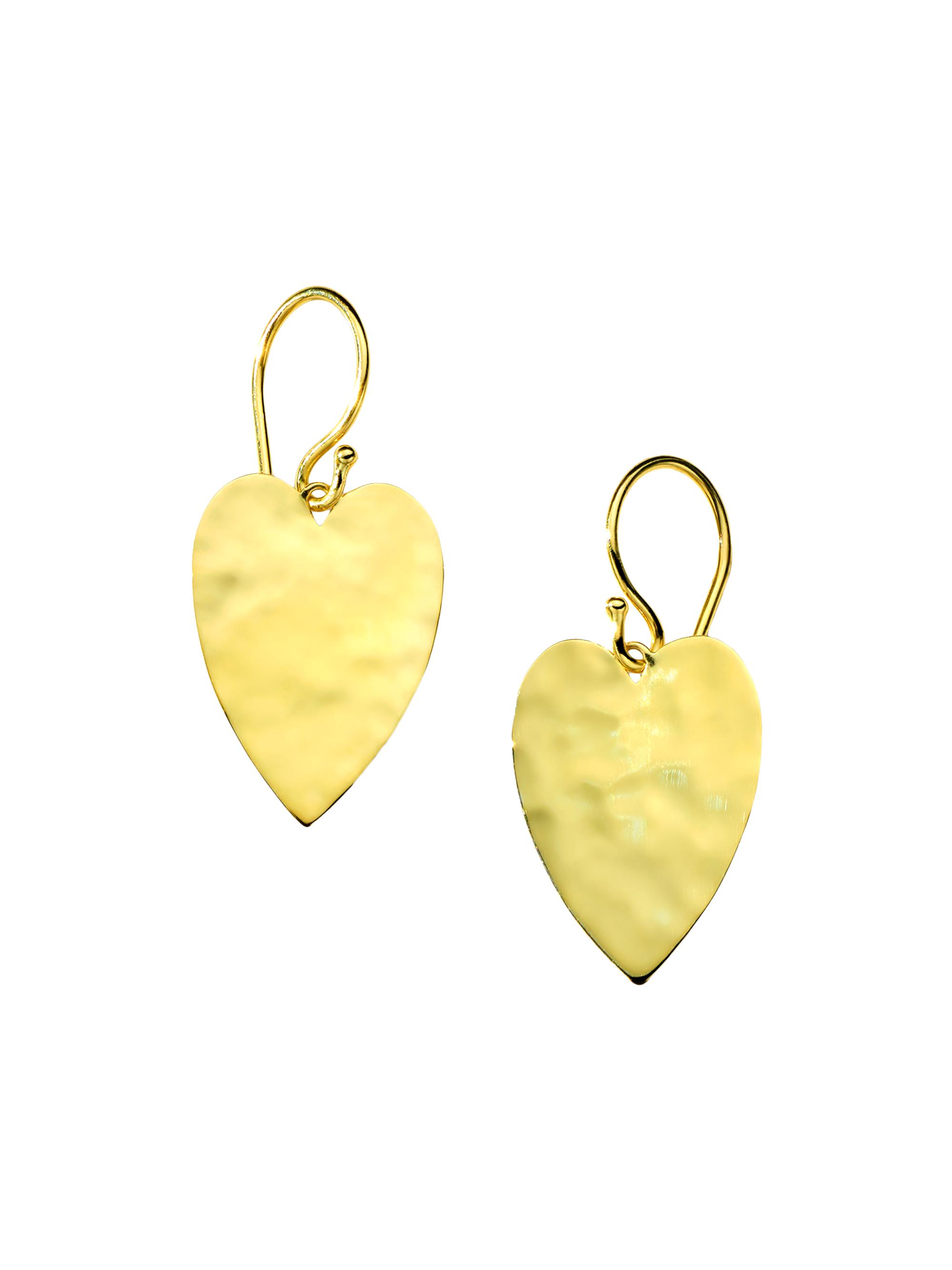Ippolita Women's Classico Crinkle Heart 18K Yellow Gold Earrings - Gold