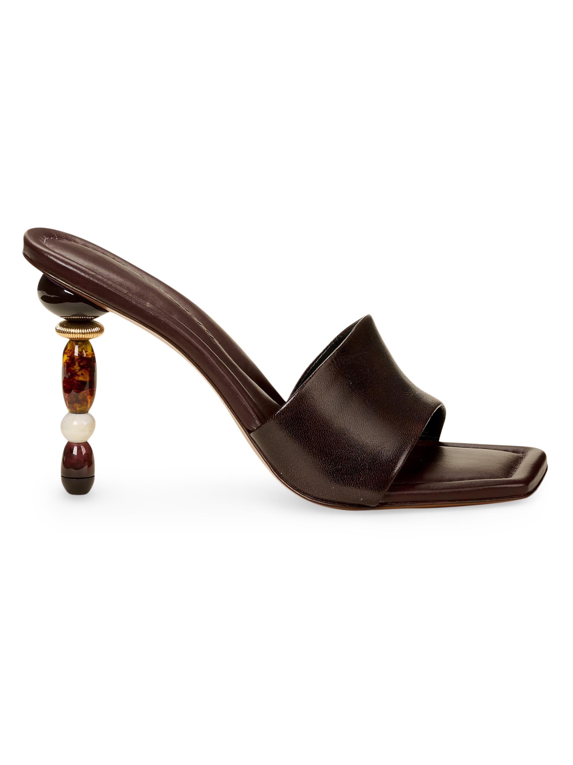 Cult Gaia Women's 100MM Leather Sandals - Espresso