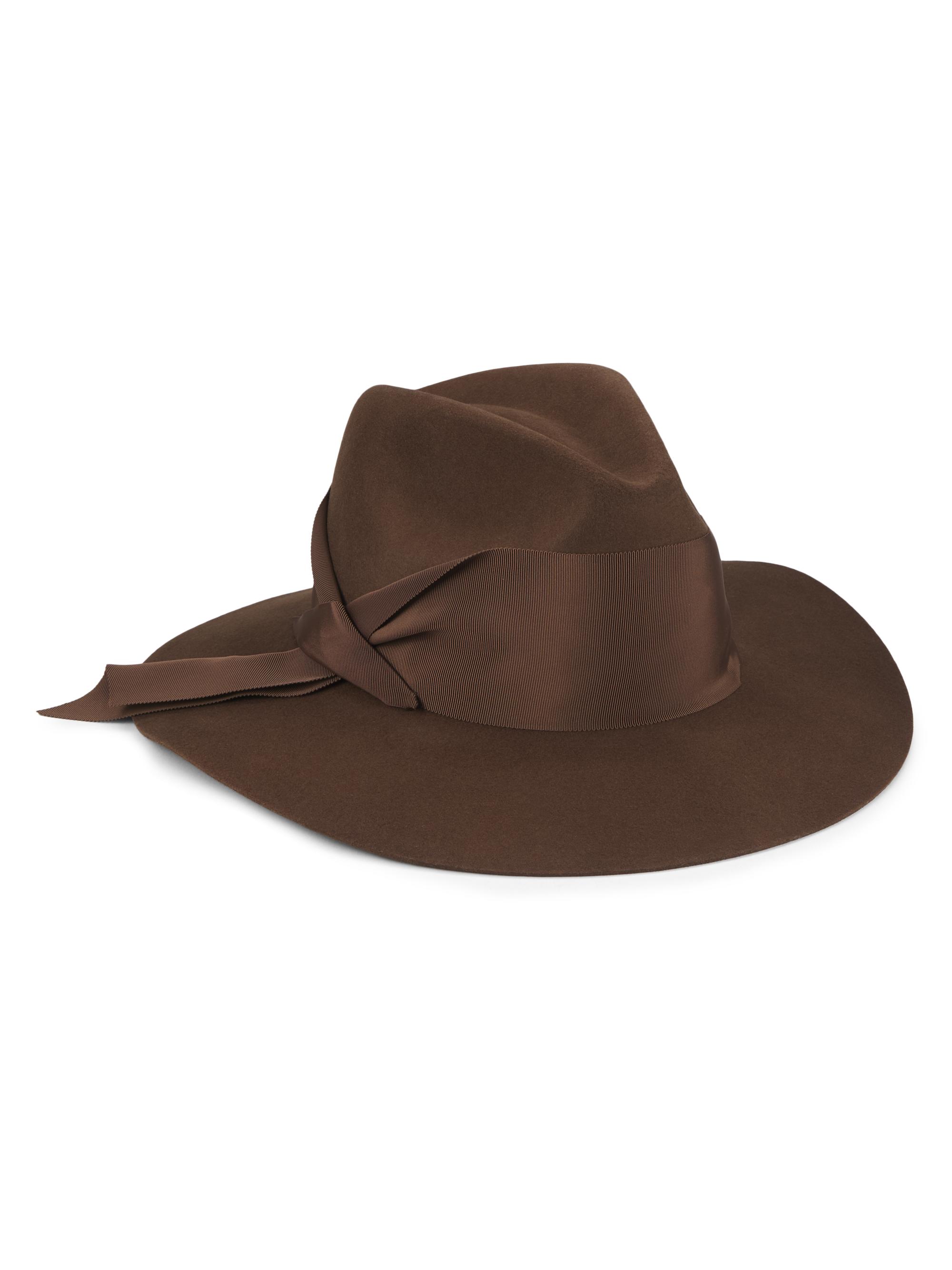 Freya Women's Gardenia Asymmetric Ribbon Fedora - Cocoa