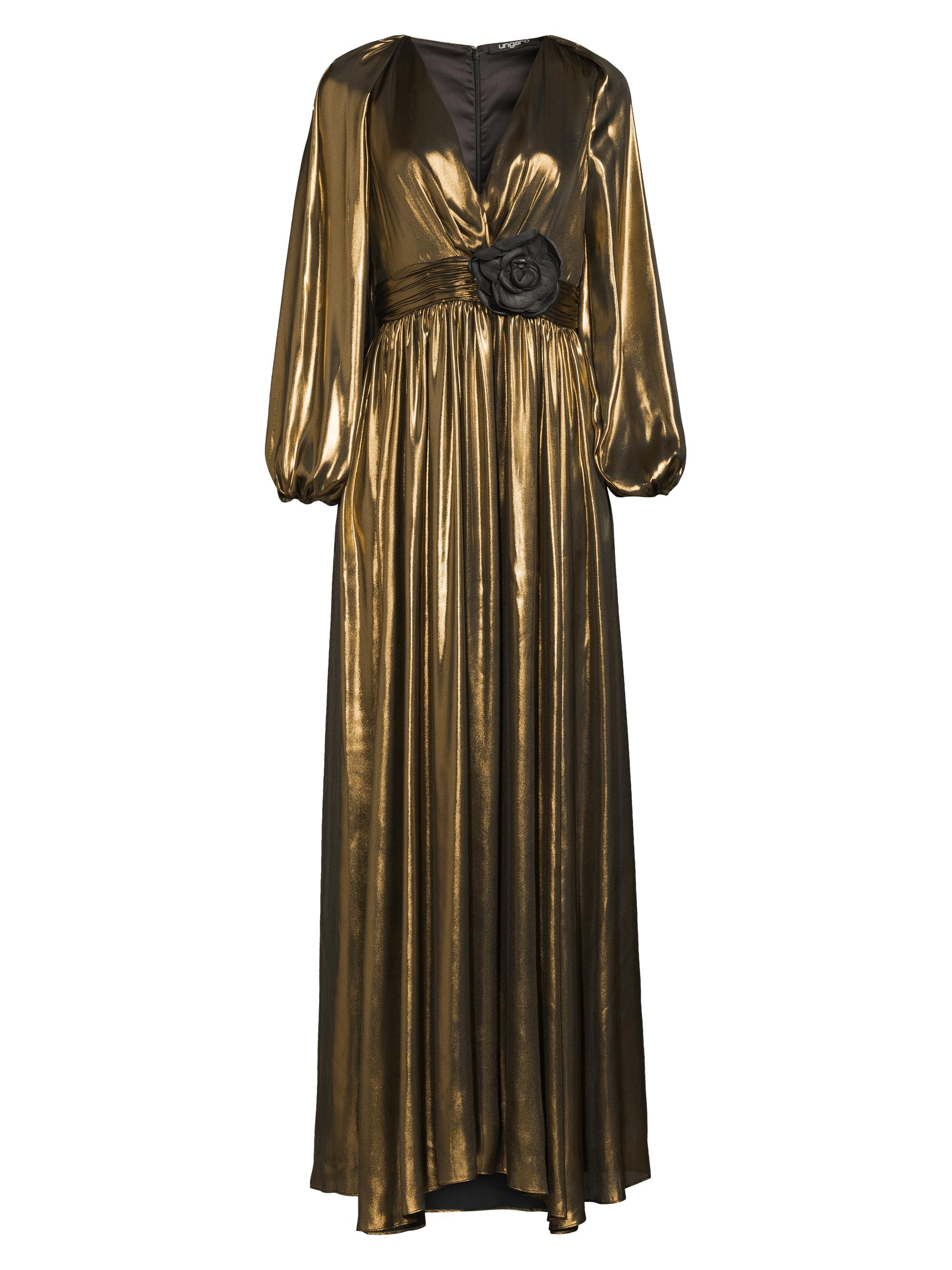 Bronx and Banco Zoe Metallic Long-Sleeve Gown | Saks Fifth Avenue