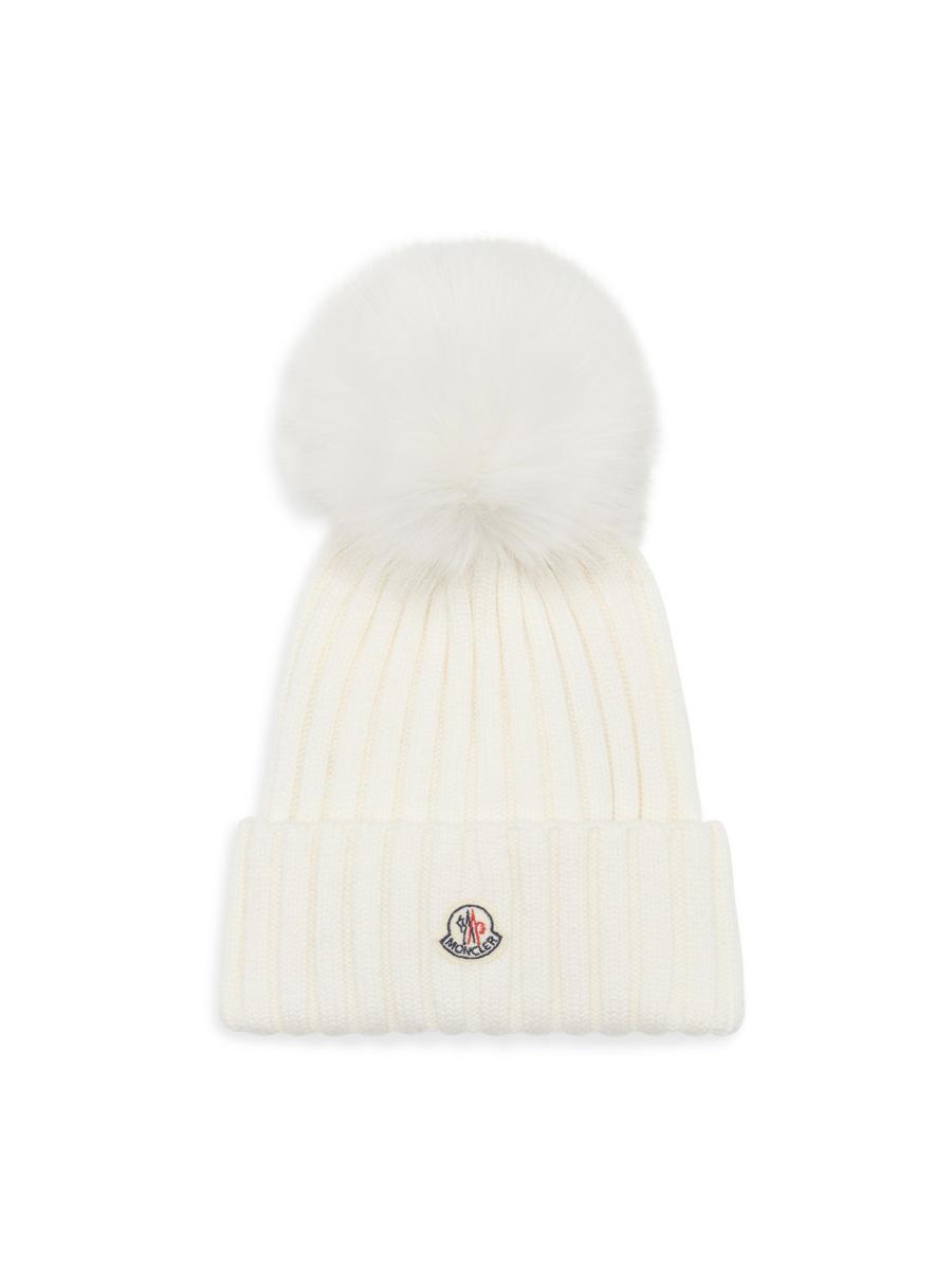 MONCLER【入手困難】ケーブル編み ☆BEANIE WITH POM POM☆ 全色 Moncler Black Hat Beanie With Pom Pom Made from Fox Fur free