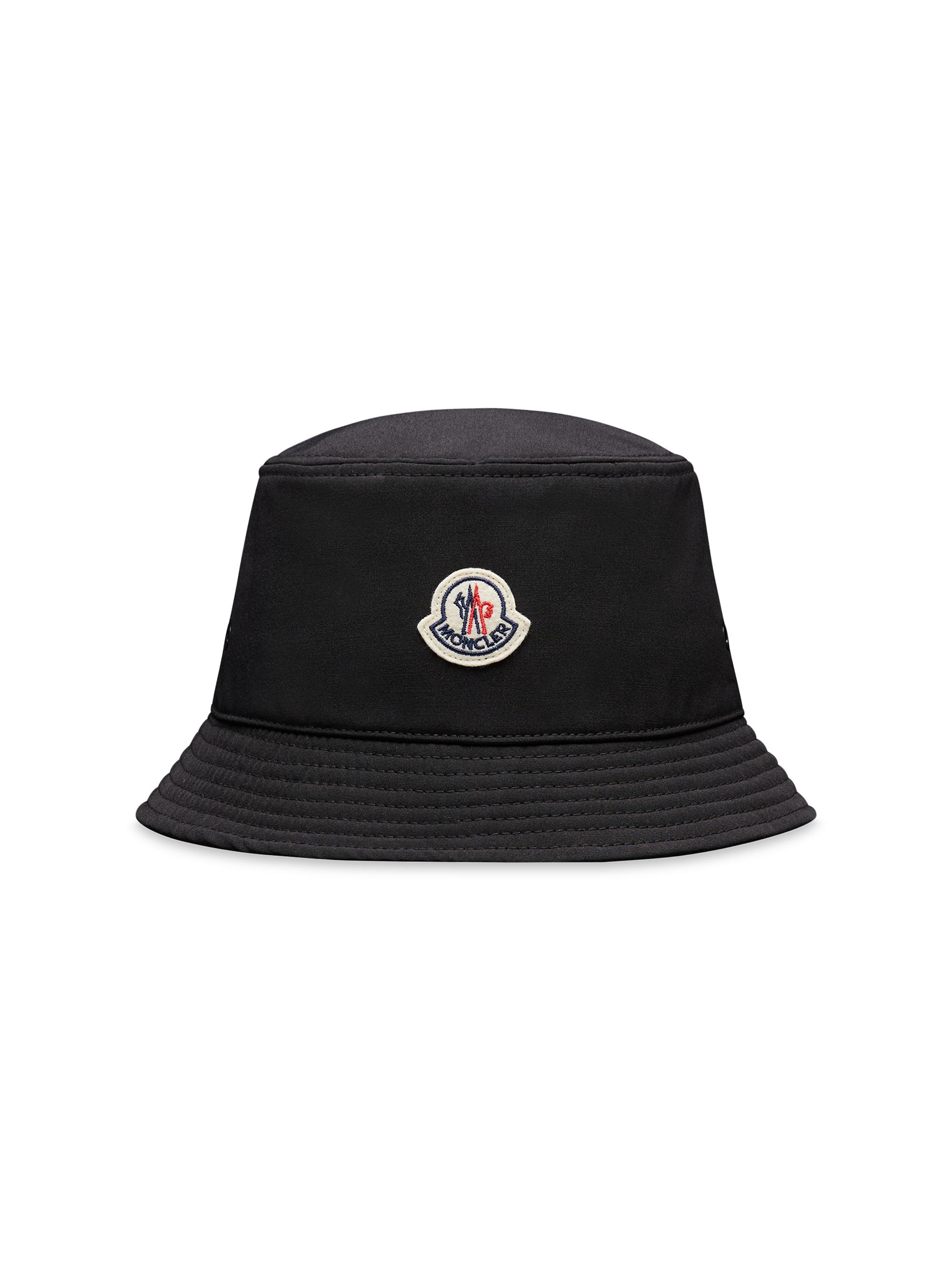 Moncler Women's Bucket Hat with Logo Patch - Black