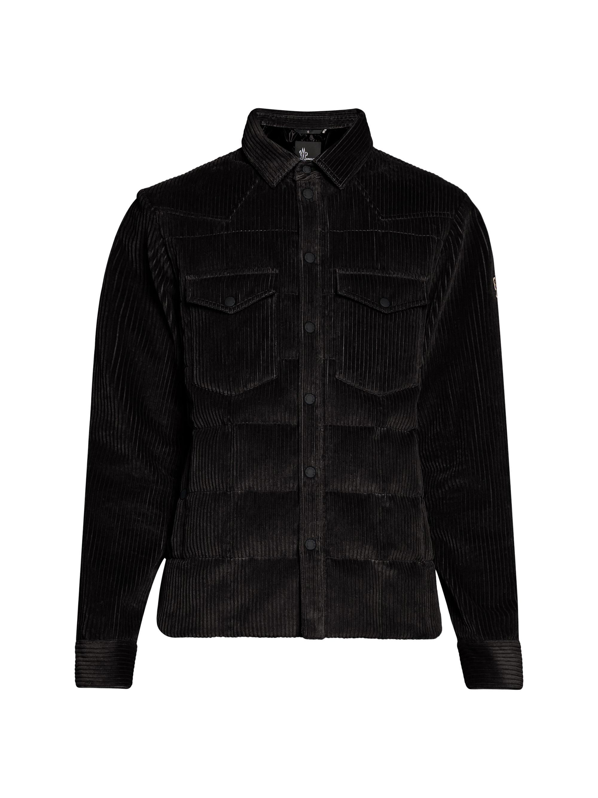 Moncler Grenoble Men's Gelt Check Corduroy Down Shirt Jacket - Black