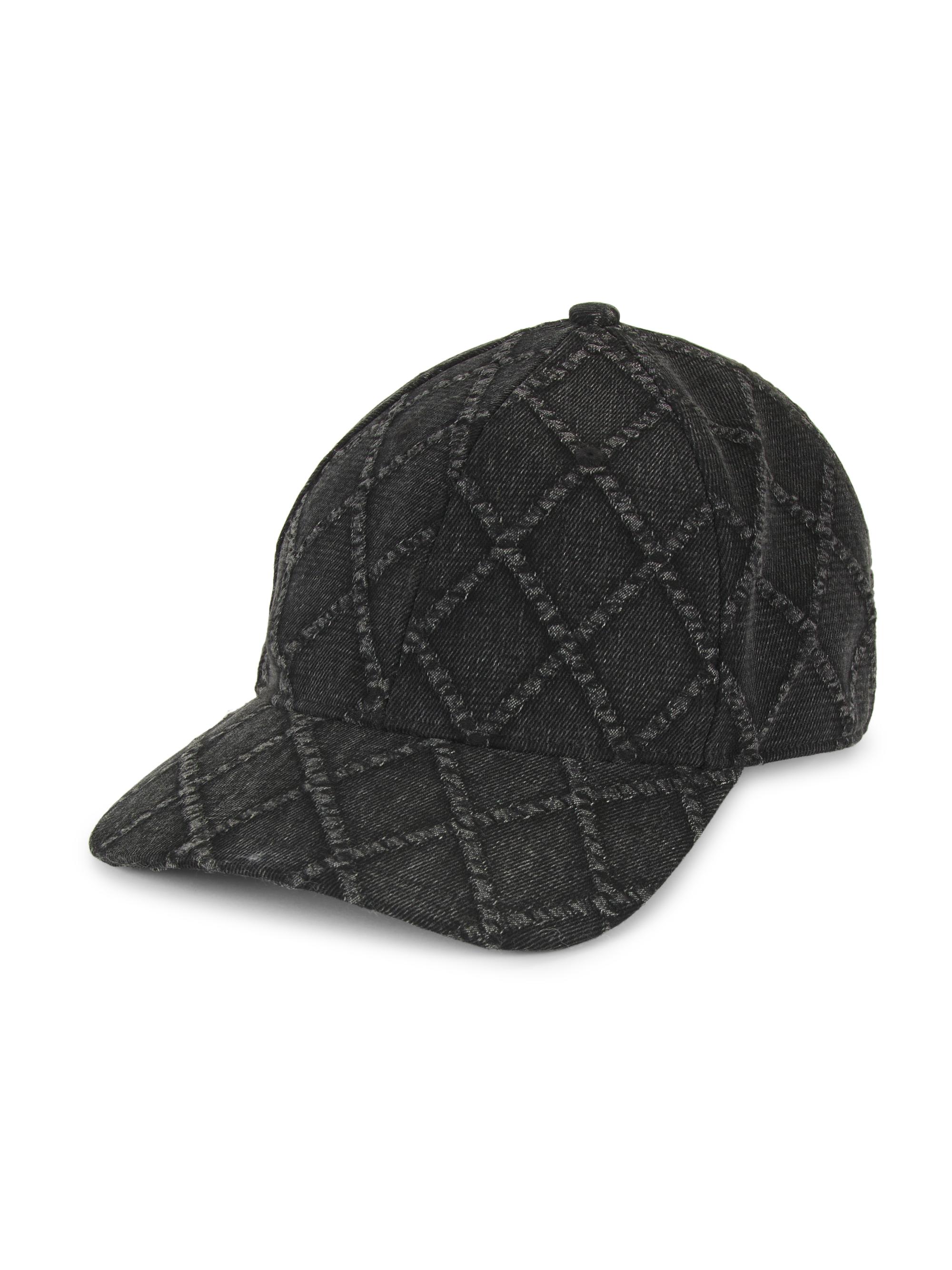rag & bone Women's Harlow Diamond Denim Baseball Cap - Black
