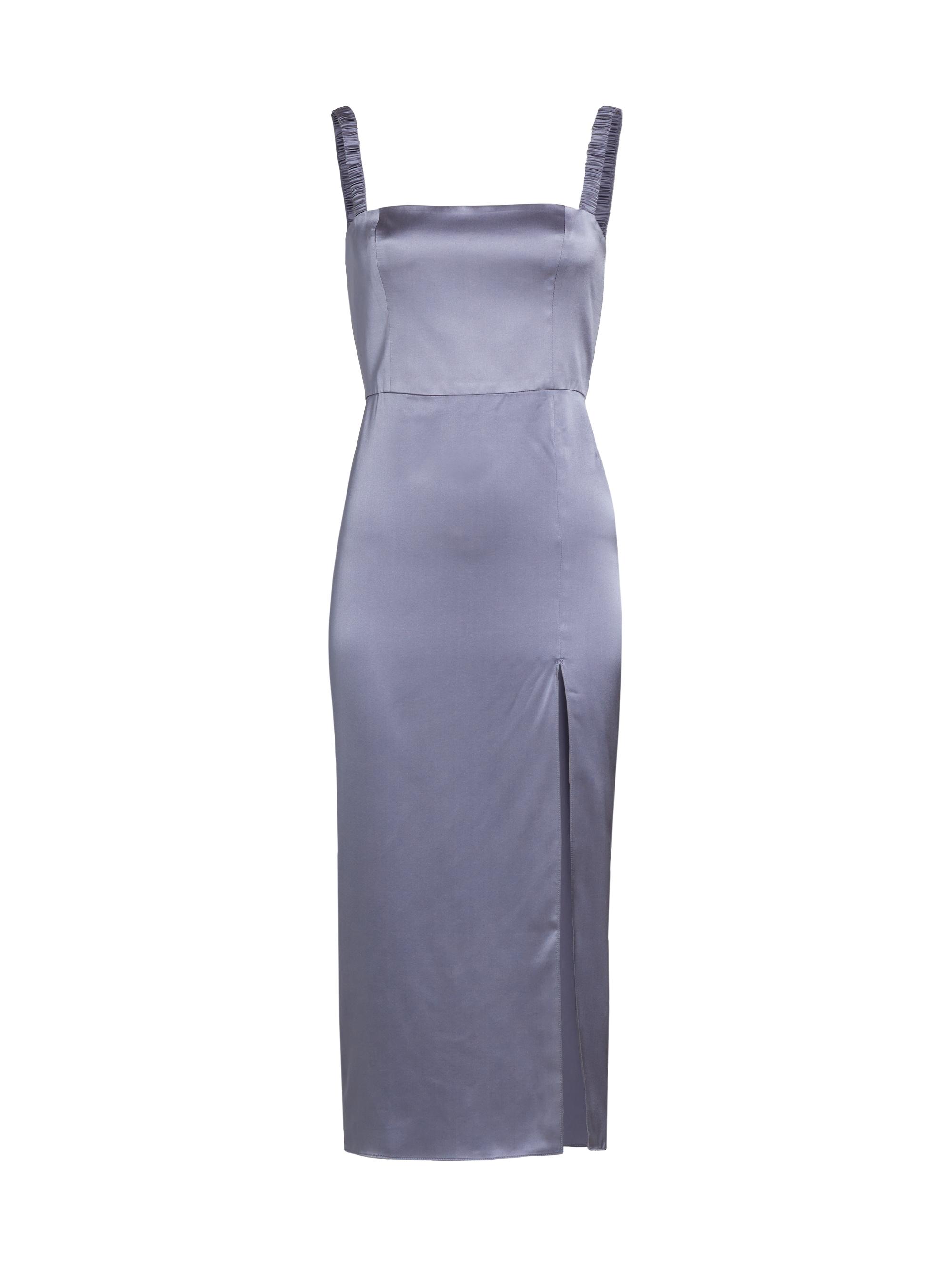 Amanda Uprichard Women's Mileena Silk Midi-Dress - Pewter