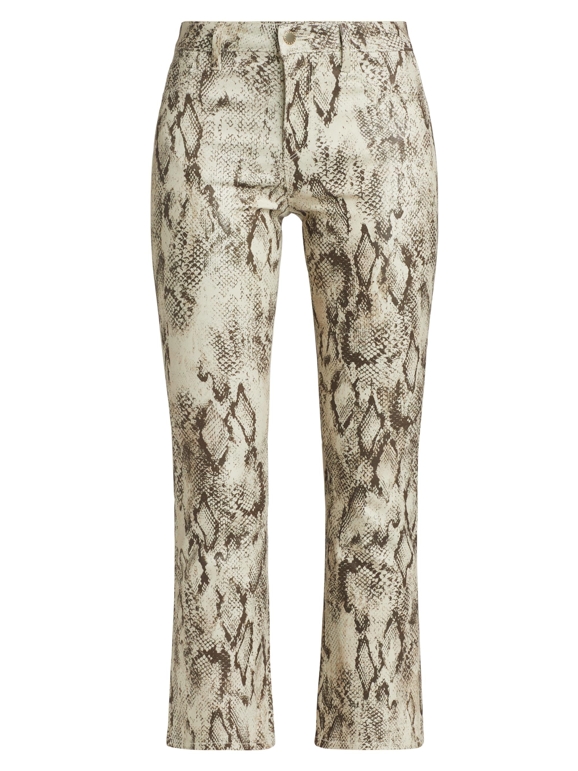 Women's High Waisted Snake Print Skinny Jeans - Stretch Denim