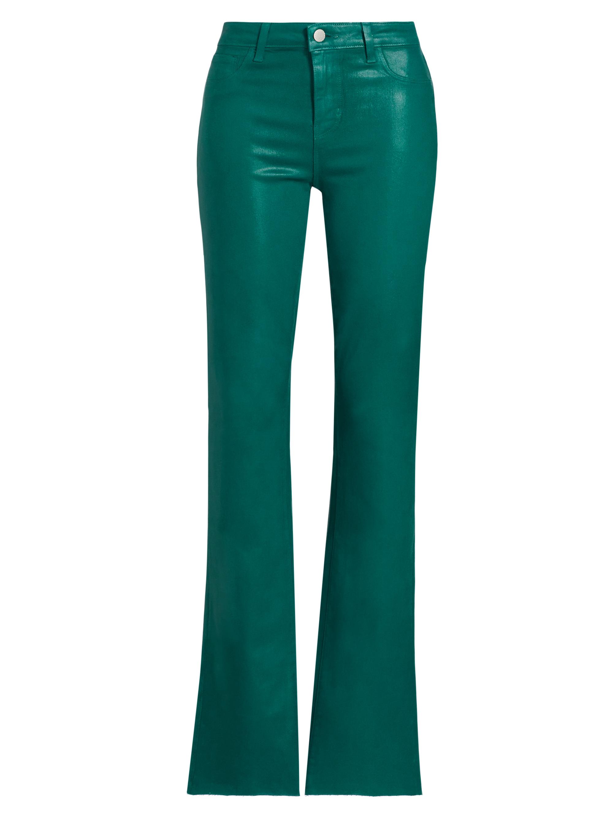 L'AGENCE Women's Ruth Coated Straight-Leg Jeans - Dark Teal Coated