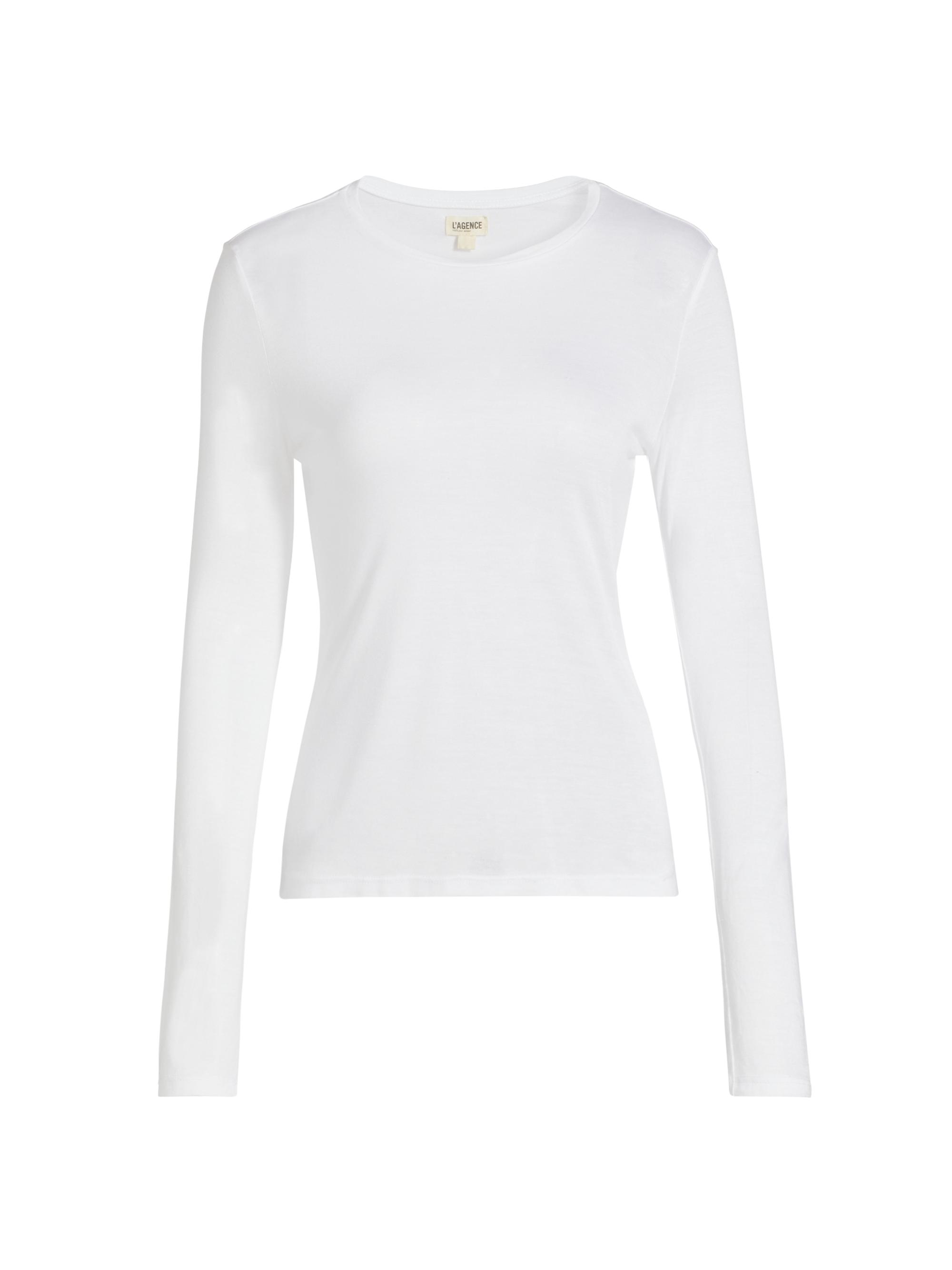 L'AGENCE Women's Ayla Crewneck Long-Sleeve T-Shirt - Buff