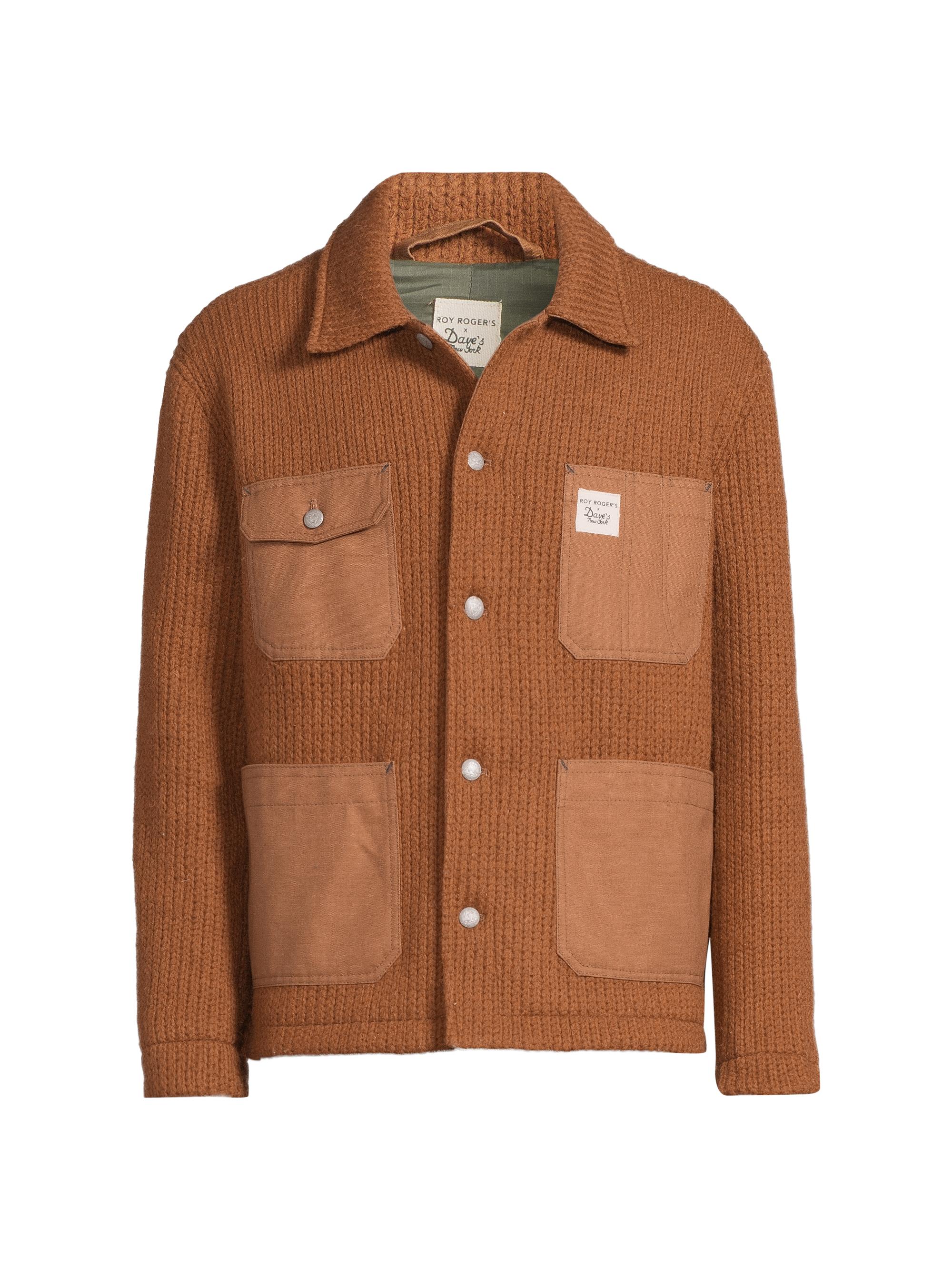 Roy Roger's x Dave's New York Men's  Wool-Blend Button-Front Jacket - Brown