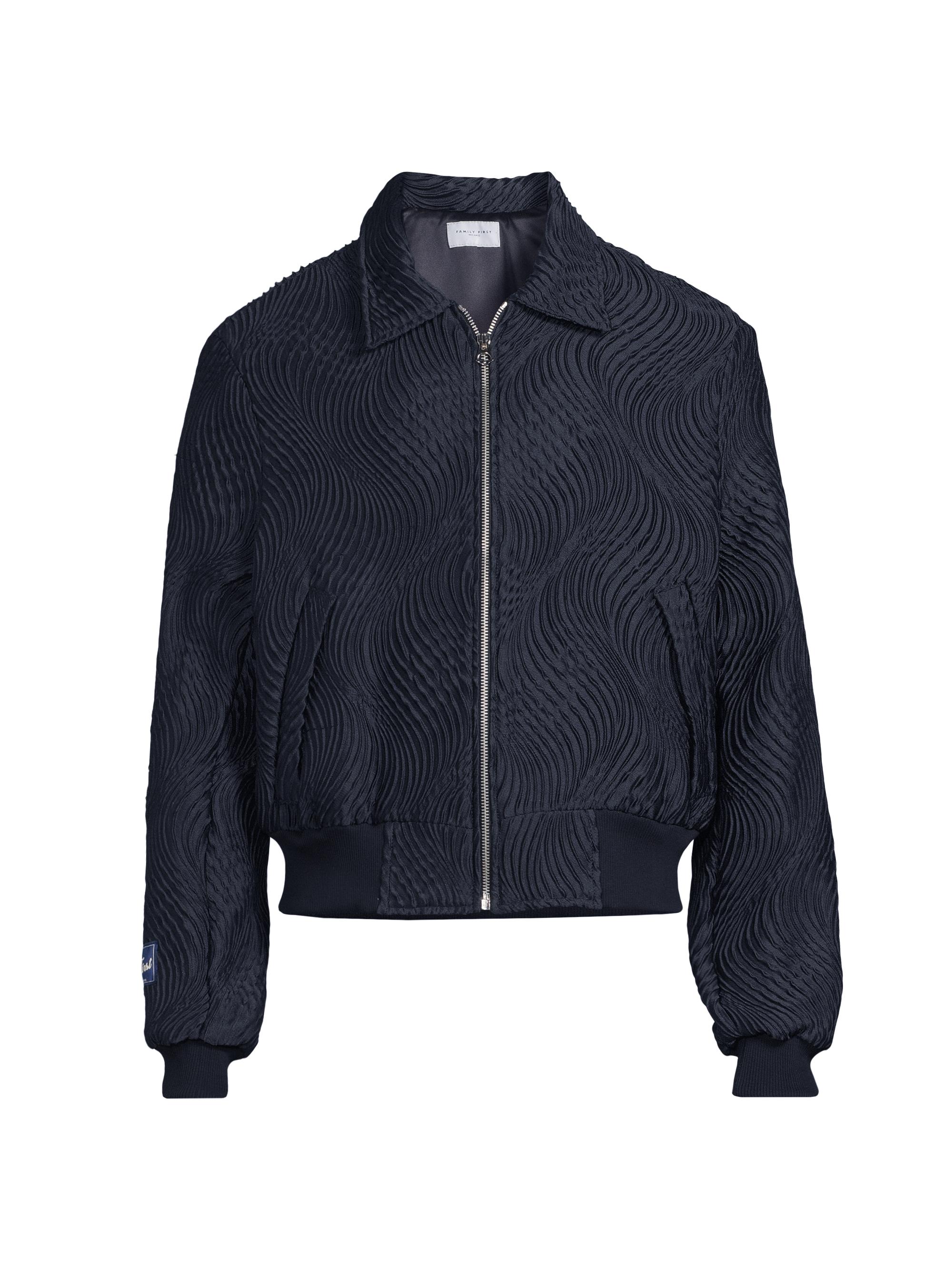 Family First Men's Plisse Full-Zip Jacket - Dark Blue