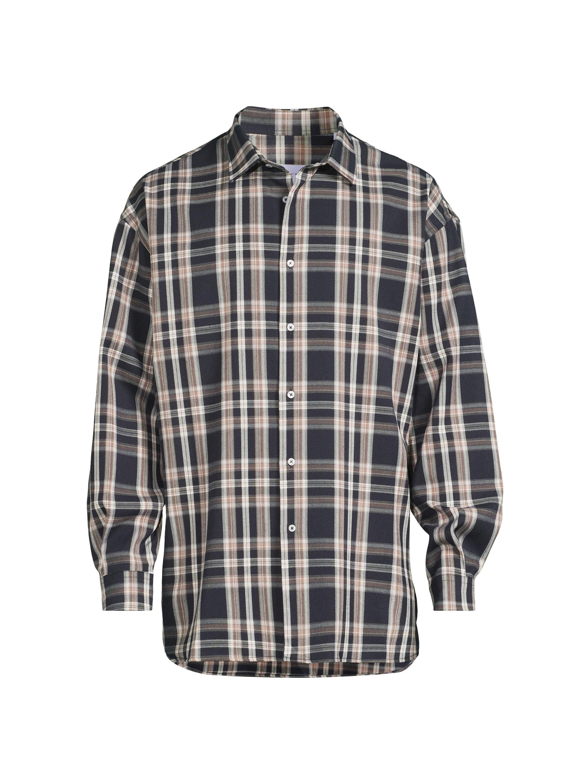 Family First Men's College Check Shirt - Dark Blue
