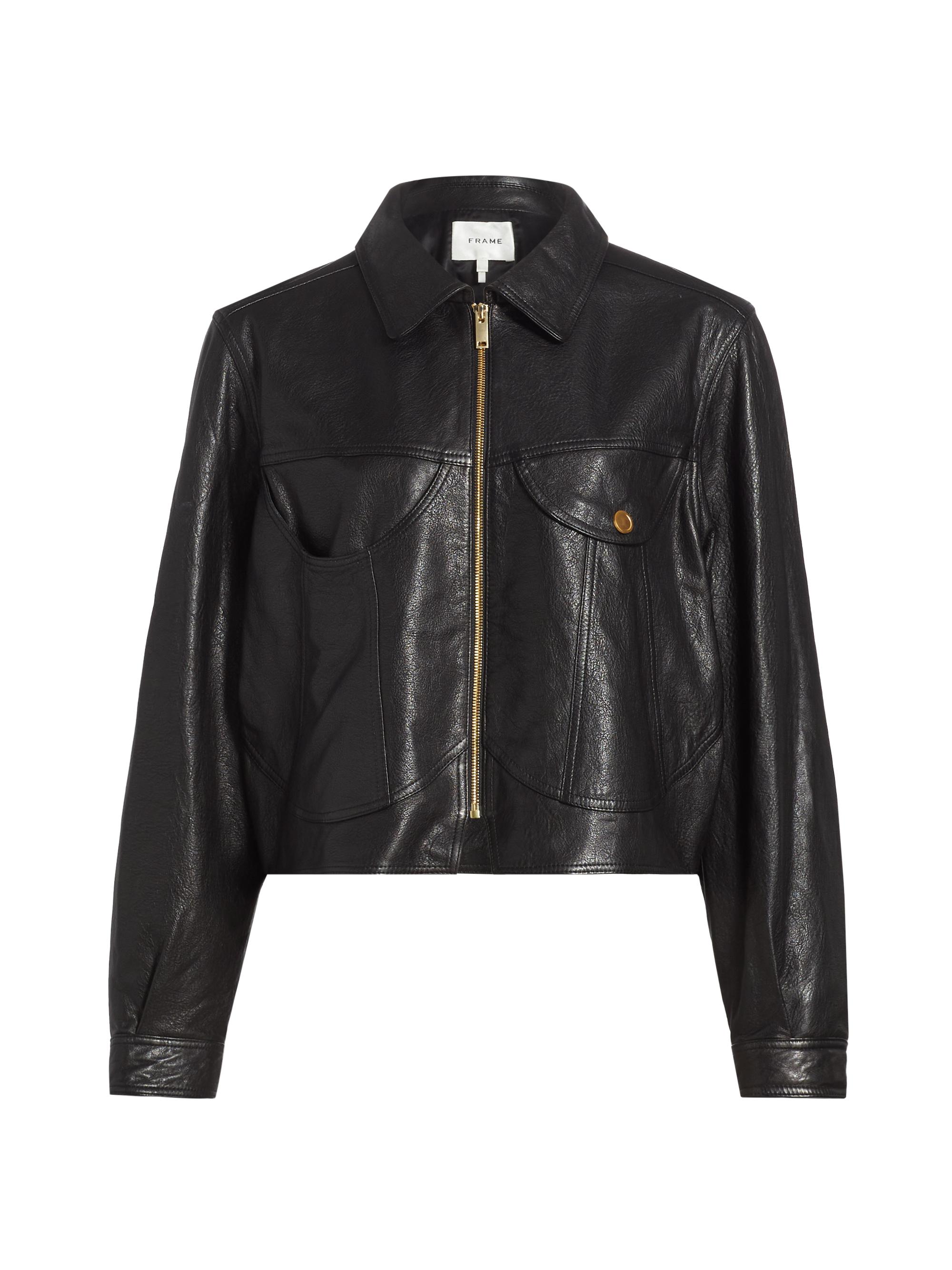 Frame Women's Leather Heart Jacket - Black
