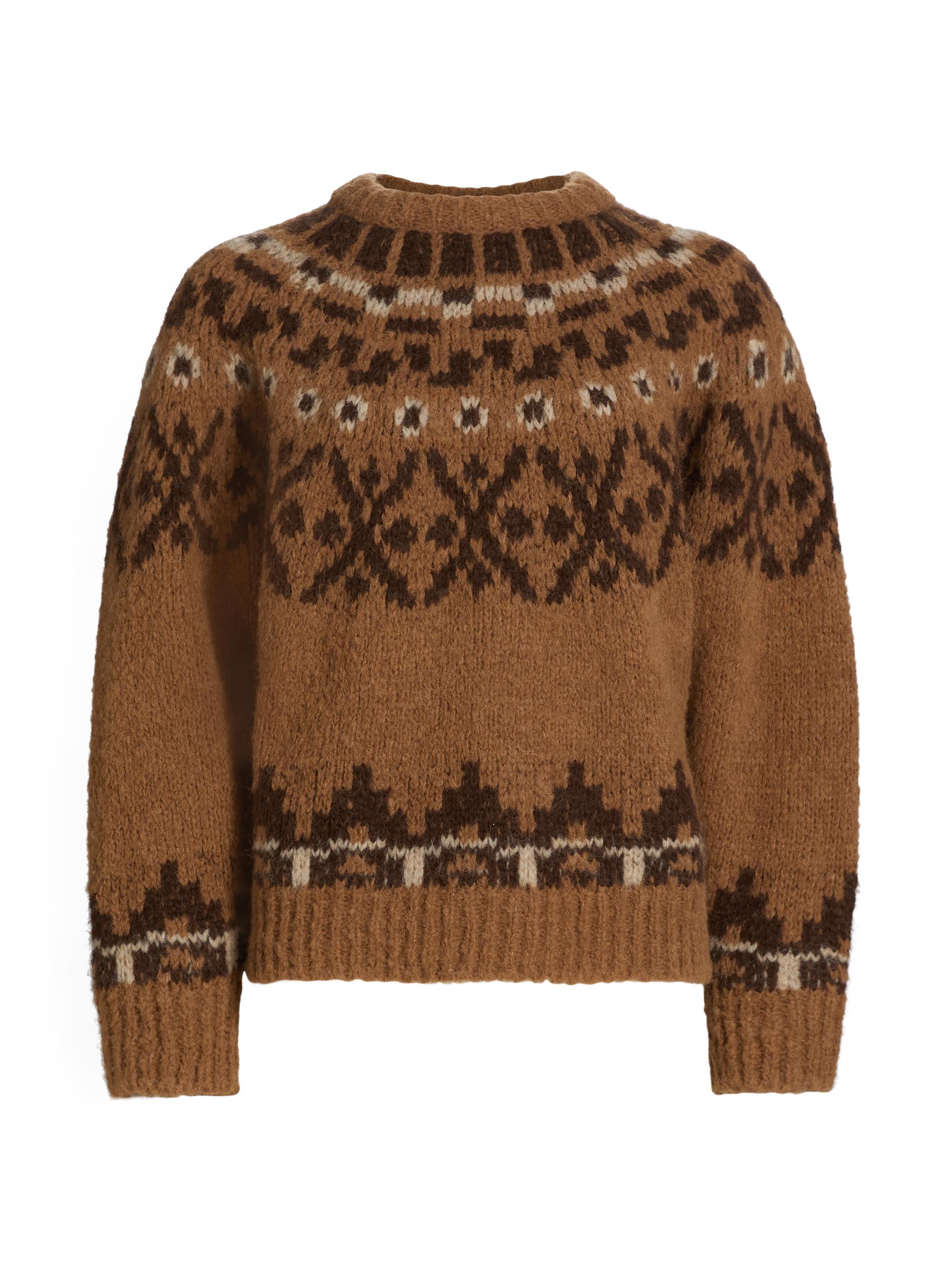 Frame Women's Fair Isle Alpaca Sweater - Camel Multi