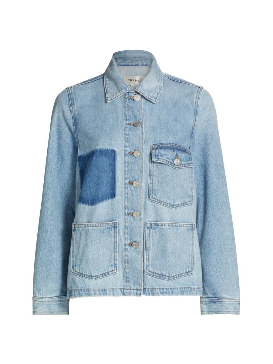 Frame Women's Chore Denim Button-front Shirt Jacket In Vesper