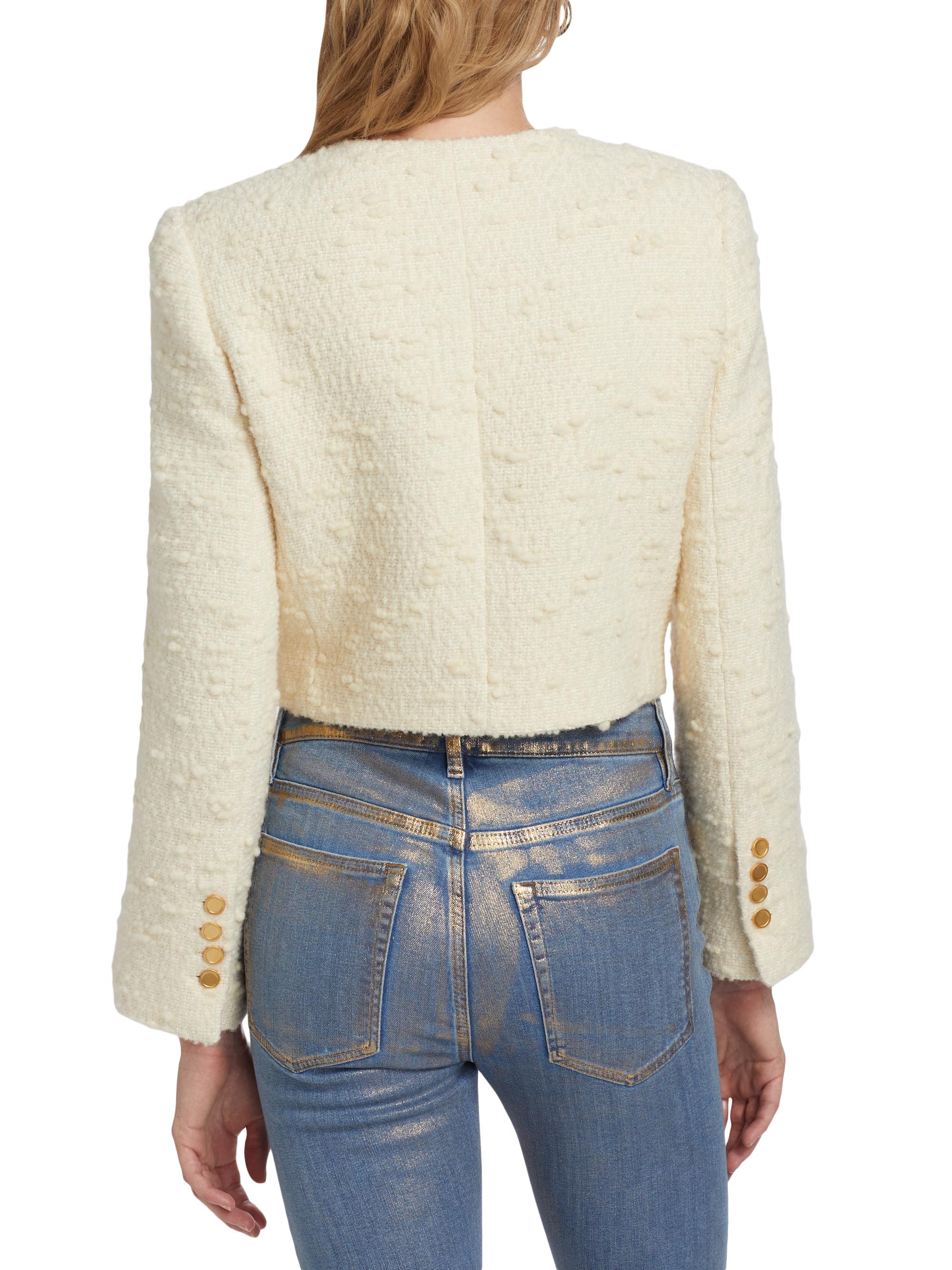 本日限定値下げ　BOUCLE SQUARE-NECK SHORT JACKET Frame Bouclé Crop Jacket | Saks Fifth Avenue