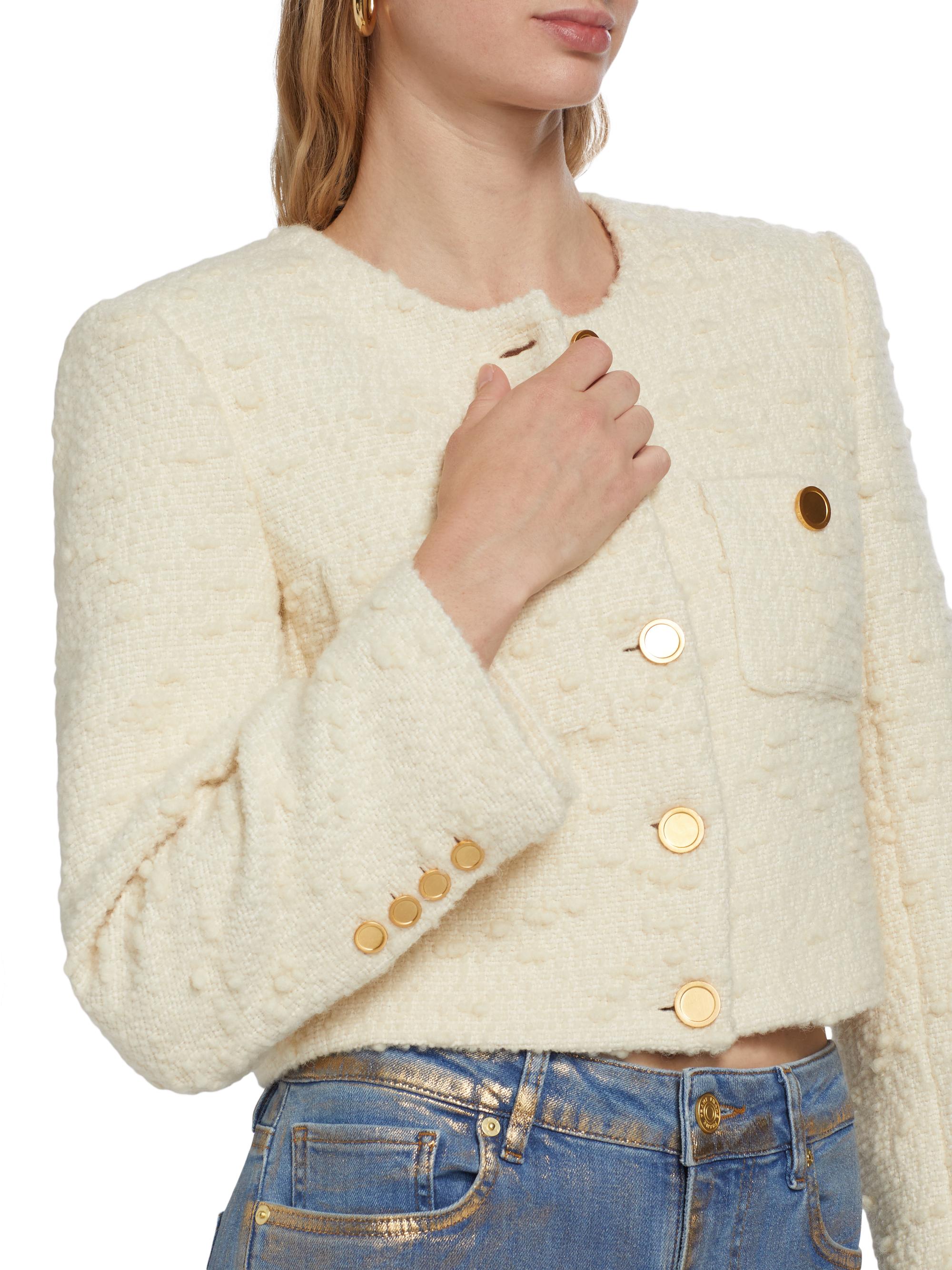 Frame Bouclé Crop Jacket | Saks Fifth Avenue