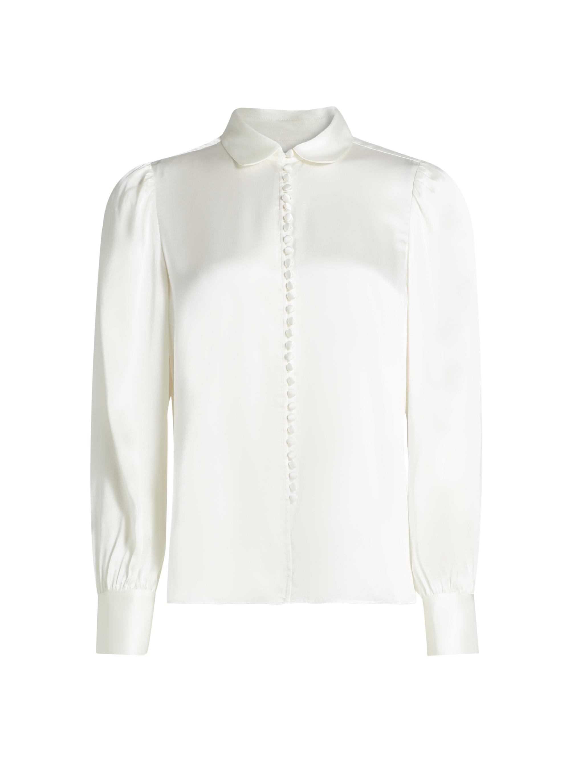 Frame Women's Silk Button-Front Blouse - Cream