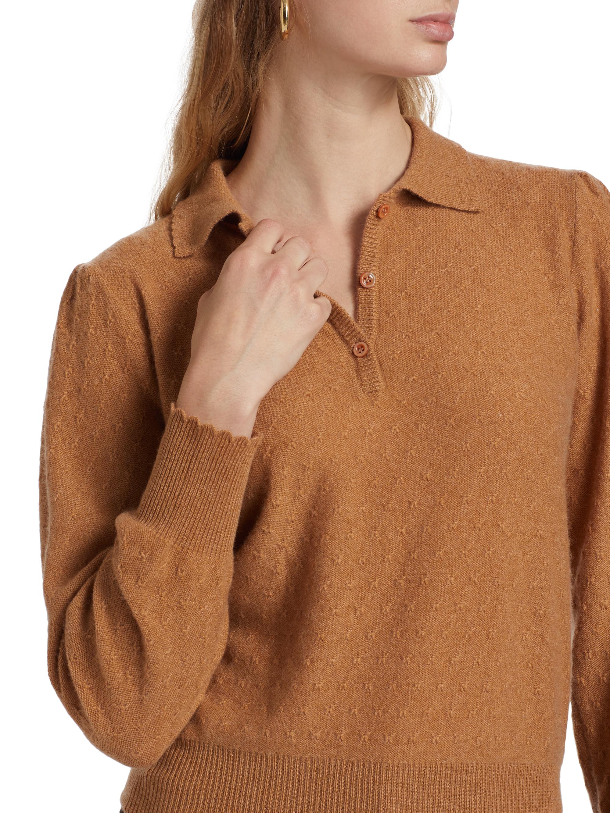 Frame Scallop Polo Sweater | Saks Fifth Avenue