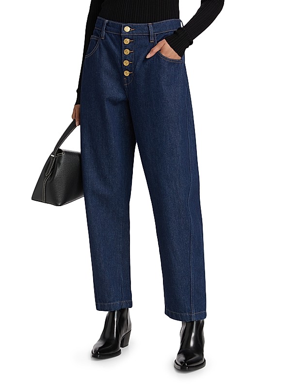 Shop Frame Cropped Balloon-Leg Jeans | Saks Fifth Avenue Shop Frame Cropped Balloon-Leg Jeans | Saks Fifth Avenue