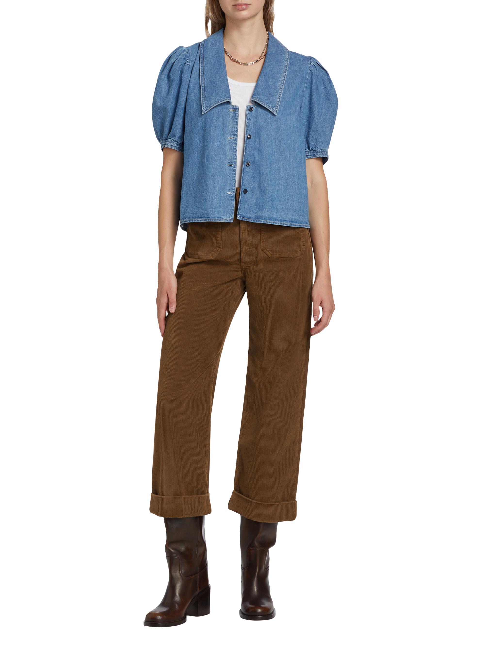 Frame Cropped Corduroy Wide-Leg Pants | Saks Fifth Avenue