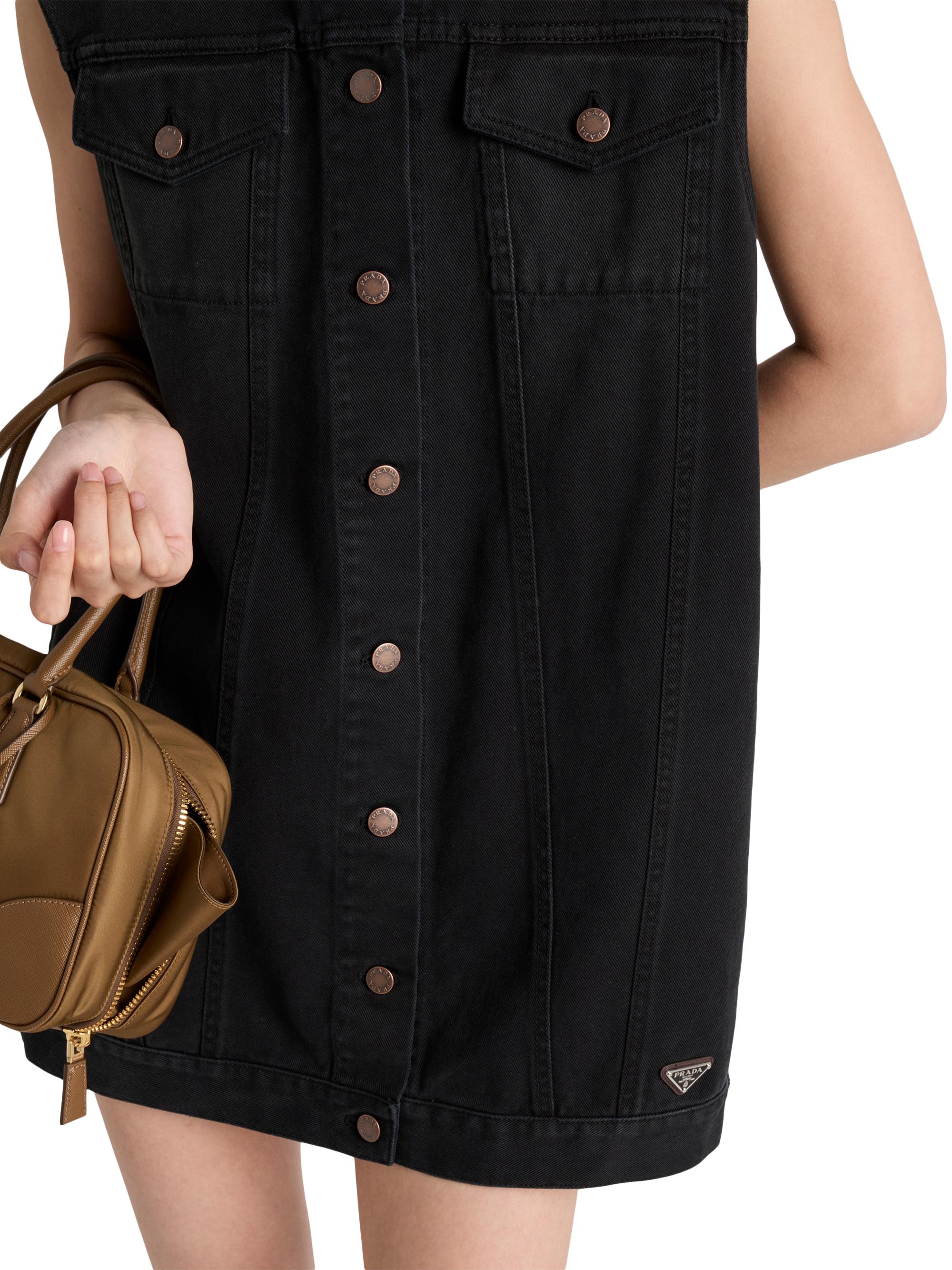 white christmas dresses Prada Mid Blue Denim Oversized Shirt Dress with Triangle Logo Plaque a –  Sellier