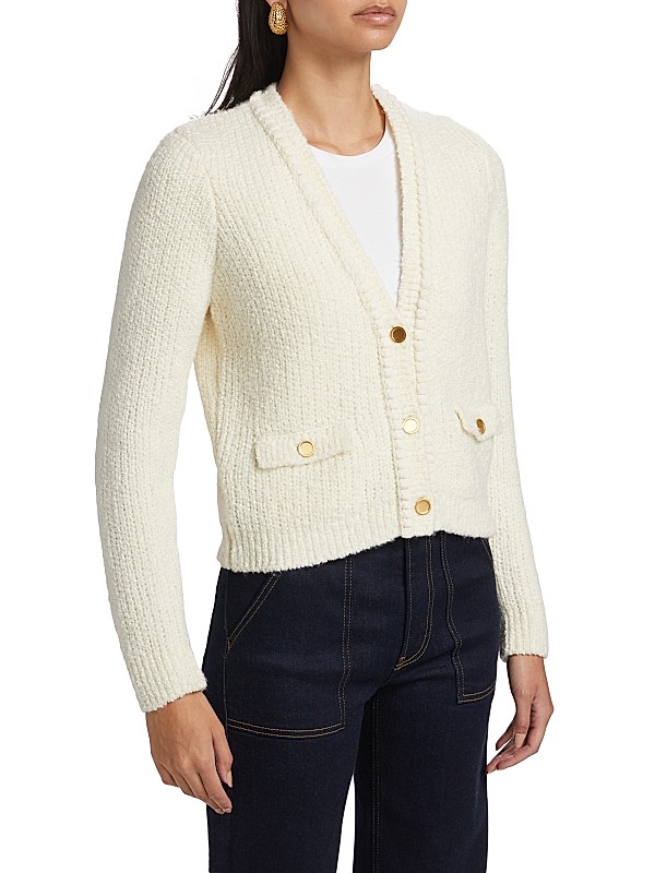 Shop Frame Double Pocket Crop Cardigan | Saks Fifth Avenue Shop Frame Double Pocket Crop Cardigan | Saks Fifth Avenue