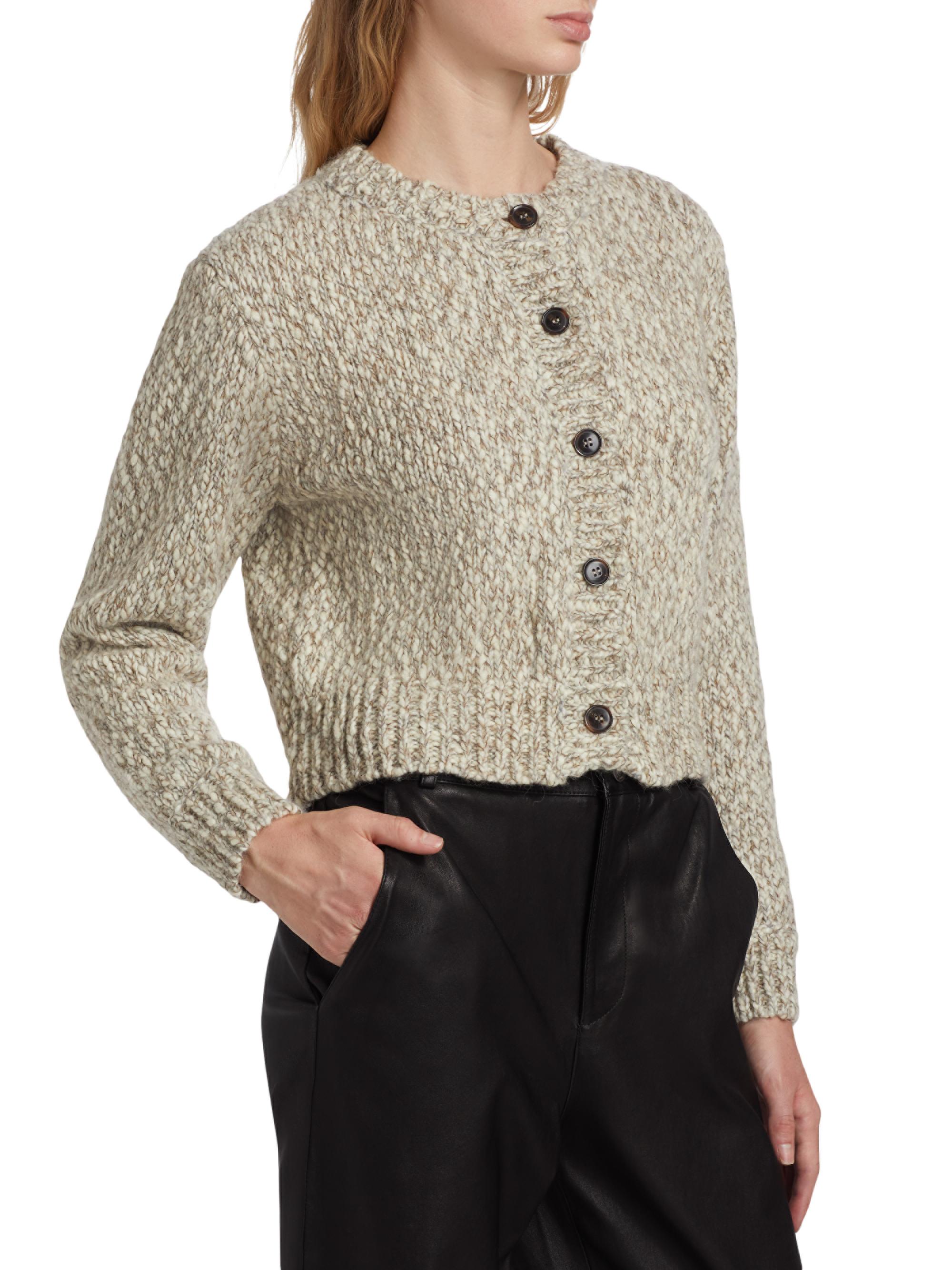 Frame Marl Wool-Alpaca Cardigan | Saks Fifth Avenue
