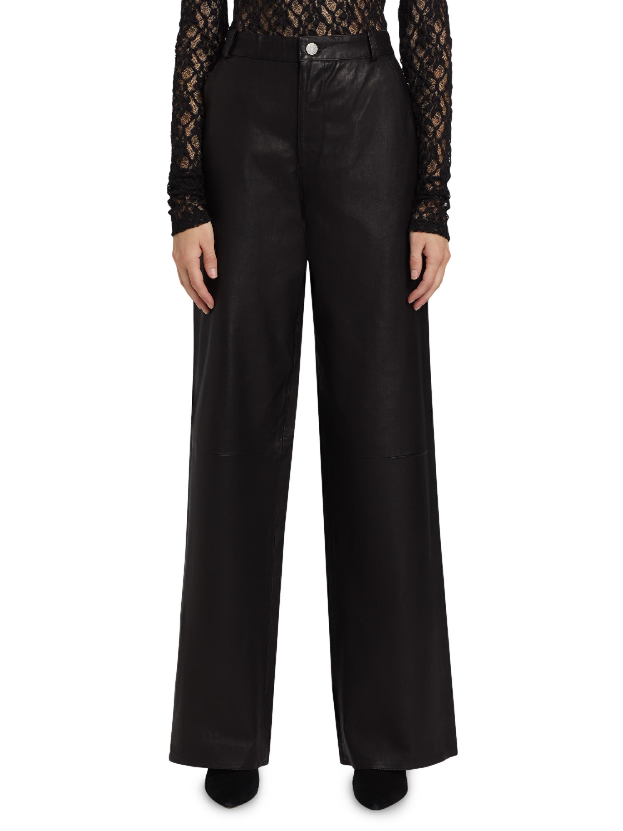 Frame Leather Wide-Leg Pants | Saks Fifth Avenue